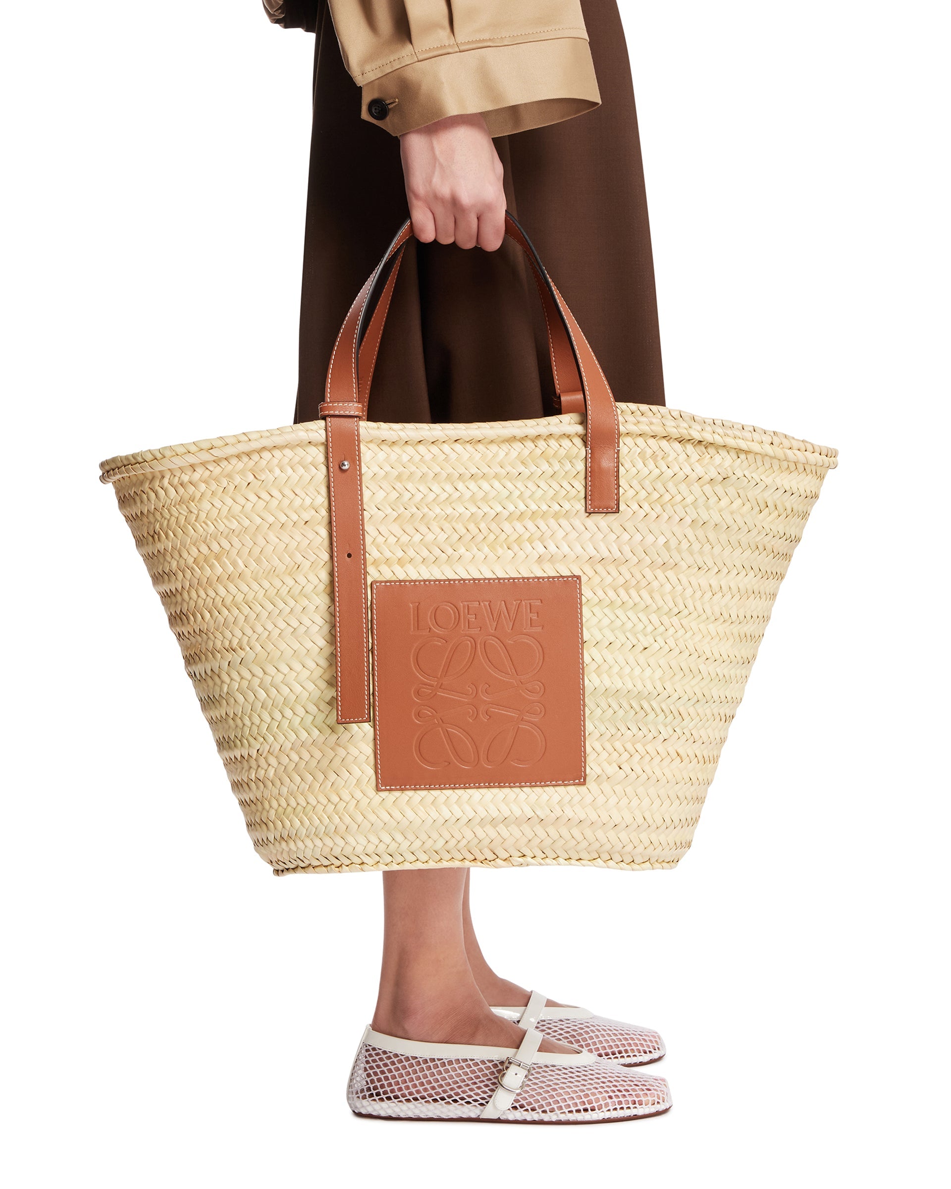 Palm Leaf And Leather Basket Bag Loewe – Гарантія оригінальності – детальний вид