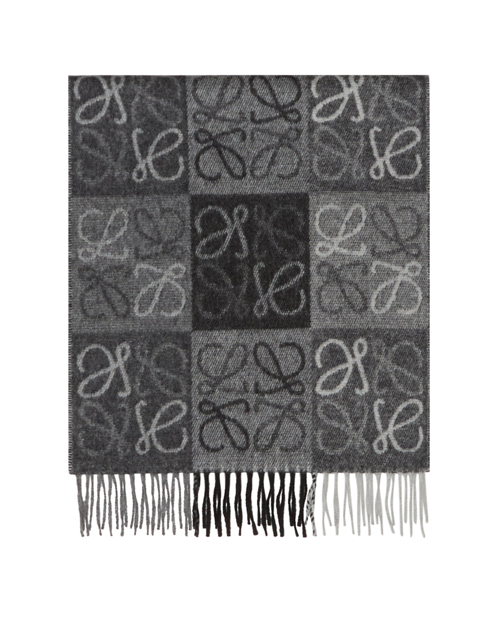 Gray Large Anagram Scarf Loewe – Гарантія оригінальності – боковий вид