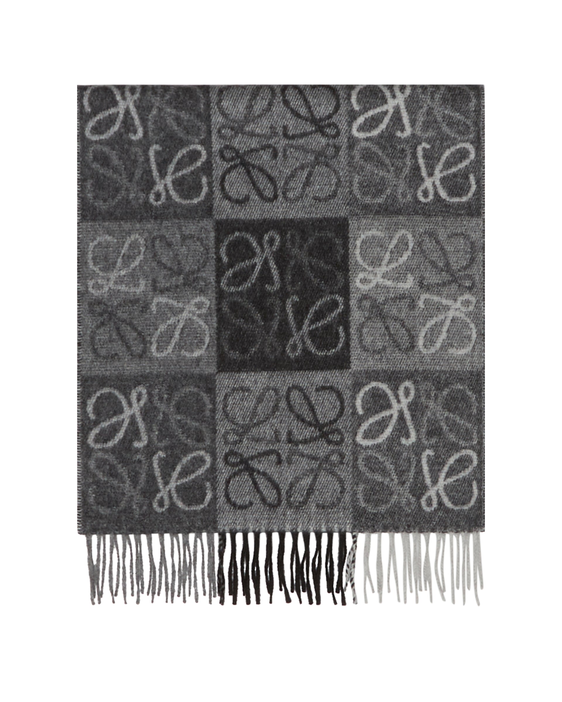 Gray Large Anagram Scarf Loewe – Гарантія оригінальності – вид ззаду