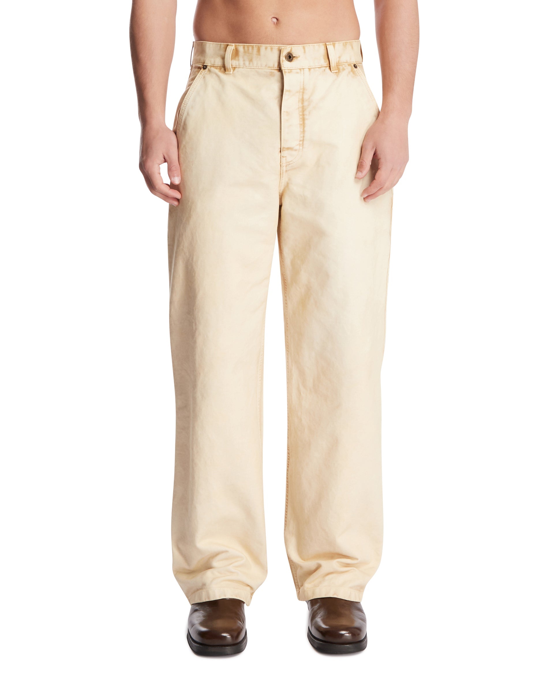 Beige Utility Cotton Pants Loewe – Гарантія оригінальності – боковий вид