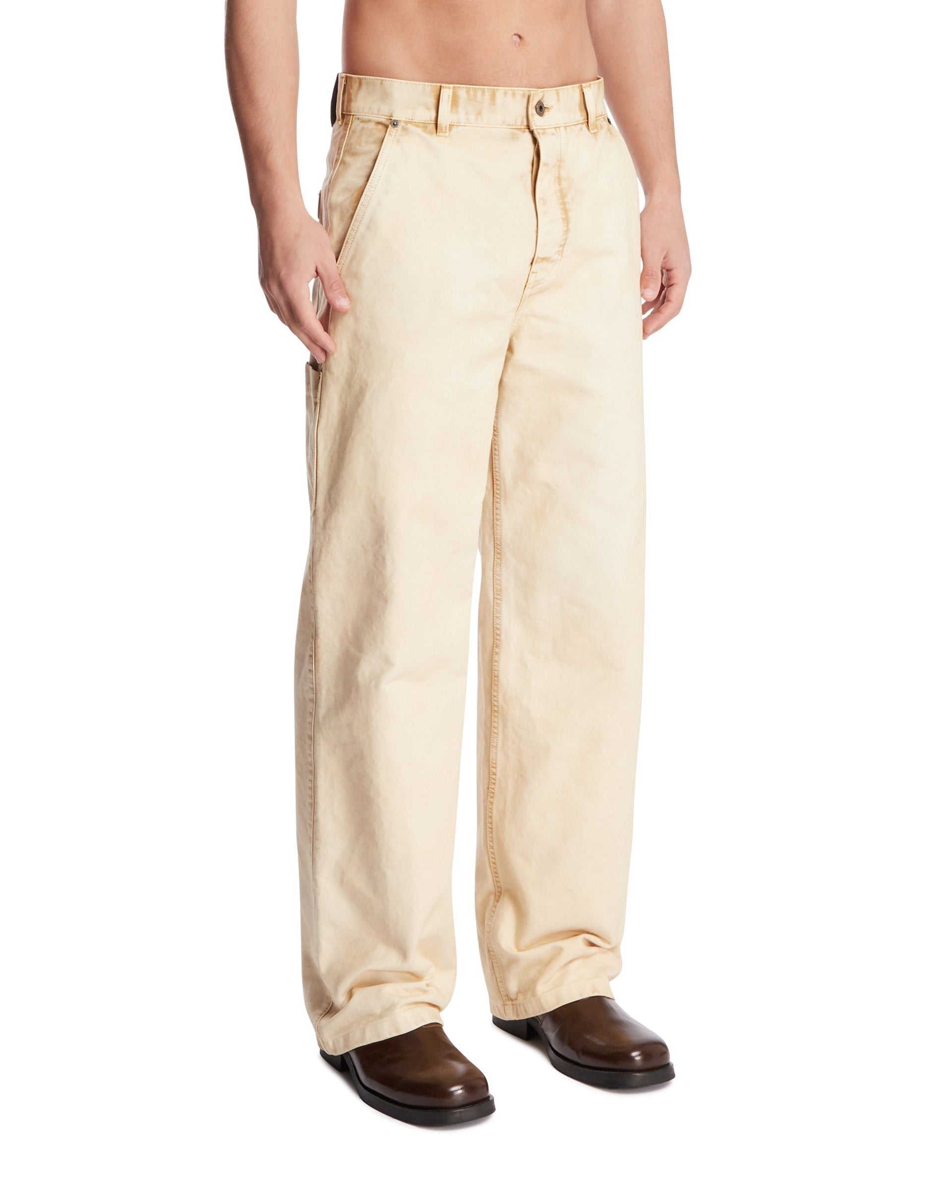 Beige Utility Cotton Pants Loewe – Гарантія оригінальності – вид ззаду