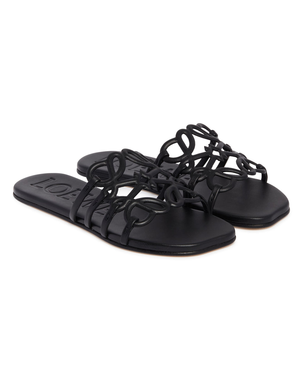 Black Anagram Petal Leather Sandals Loewe – Гарантія оригінальності – детальний вид