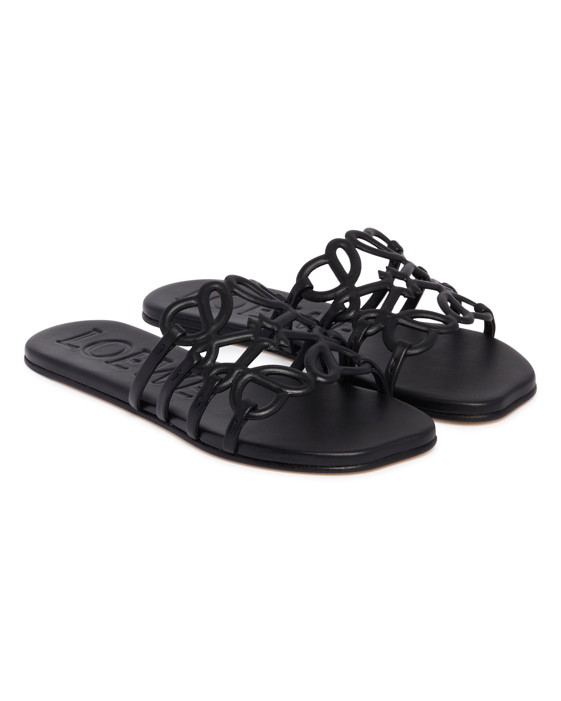 Black Anagram Petal Leather Sandals Loewe – Гарантія оригінальності – детальний вид