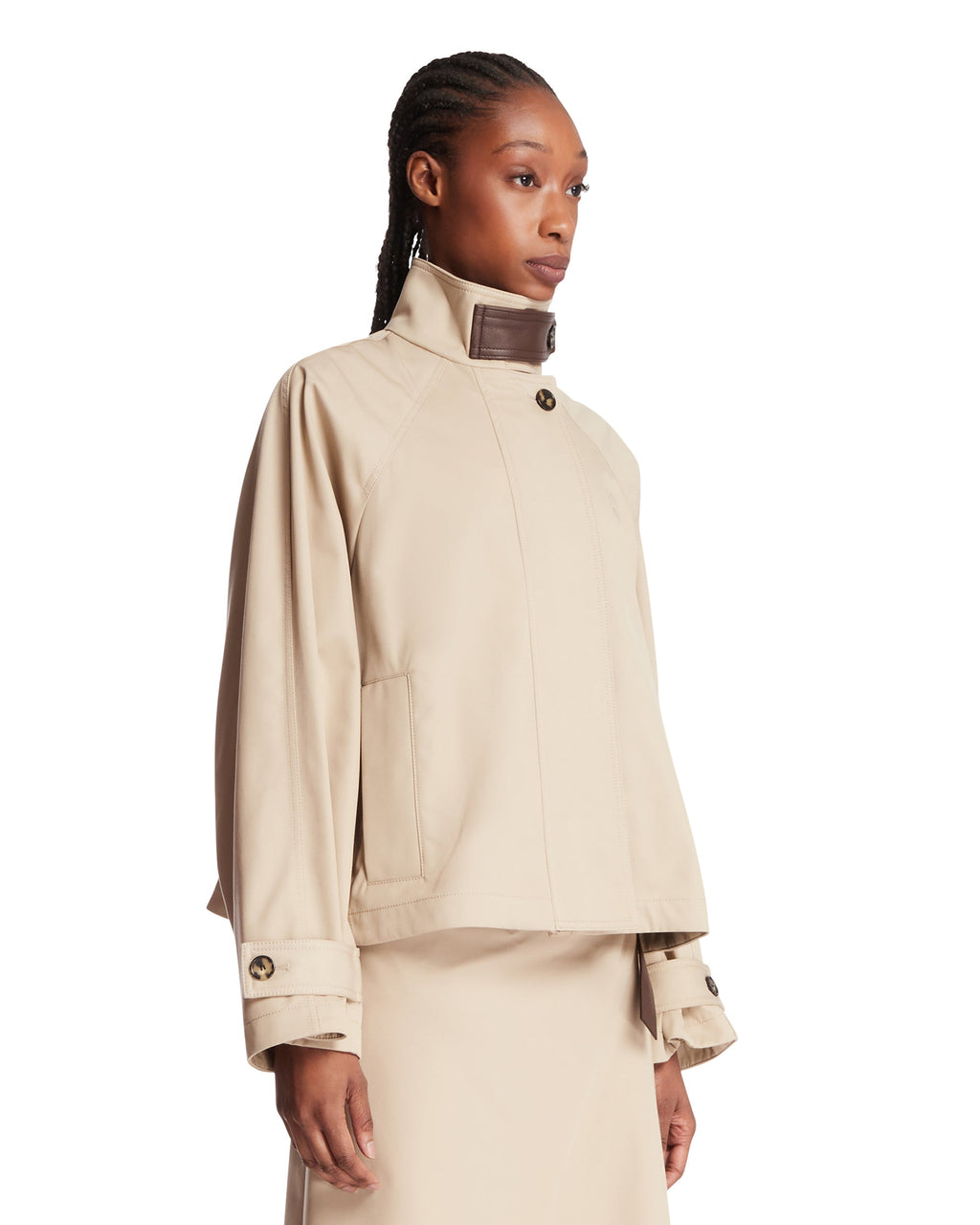 Beige Cotton And Silk Short Parka Loewe – Гарантія оригінальності – вид ззаду