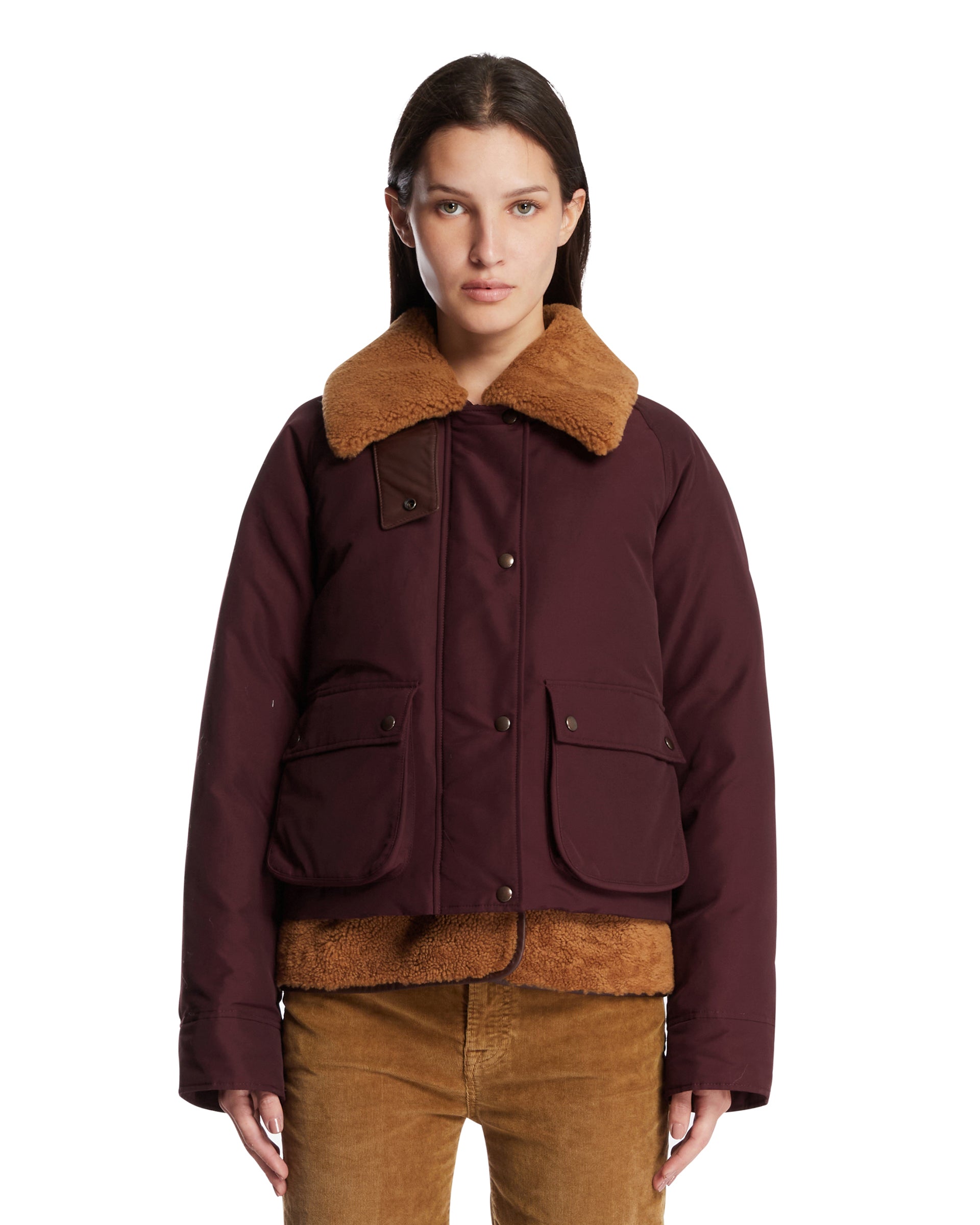 Burgundy Puffer Jacket Loewe – Гарантія оригінальності – боковий вид