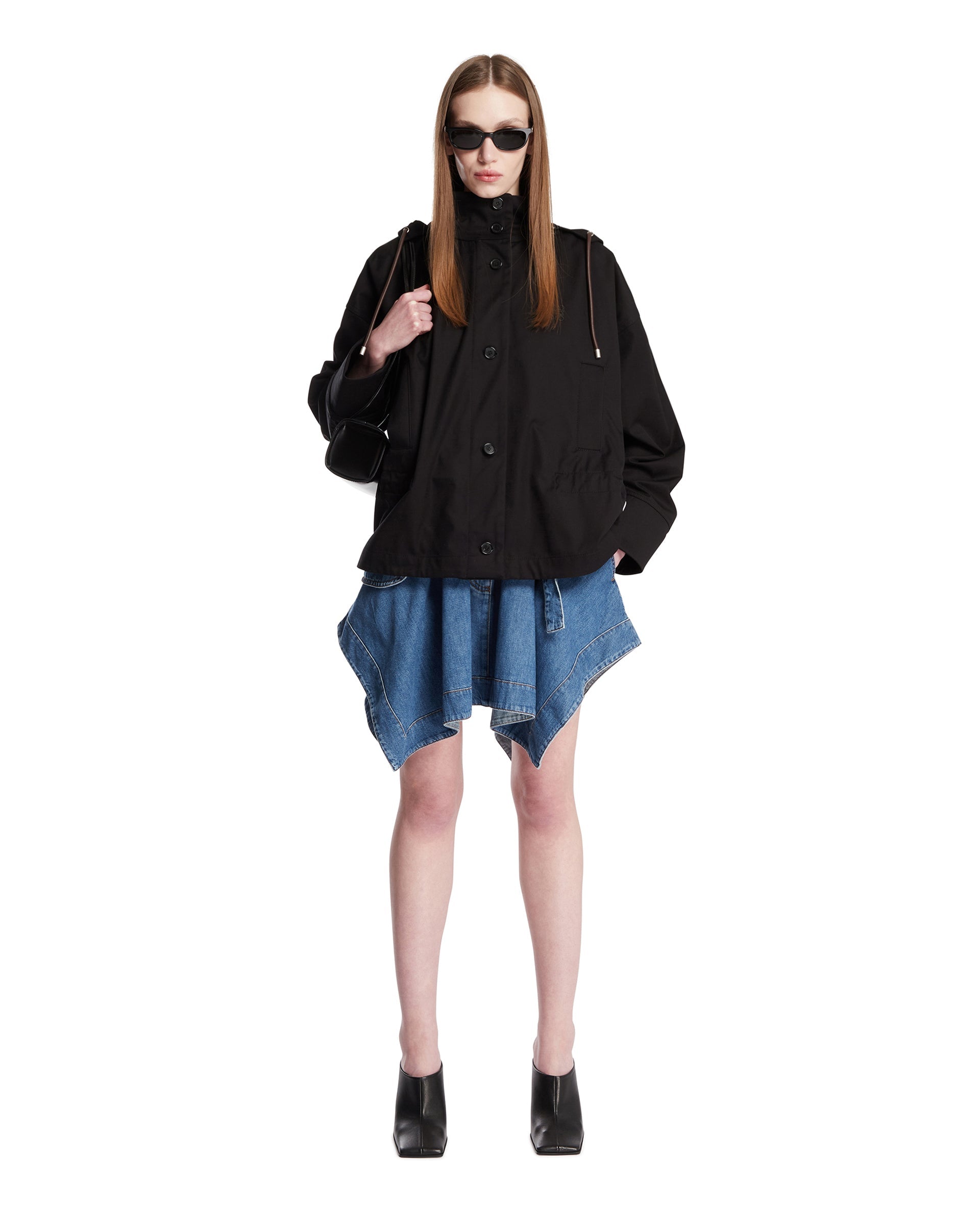 Black Cotton And Silk Hooded Jacket Loewe – Гарантія оригінальності – детальний вид