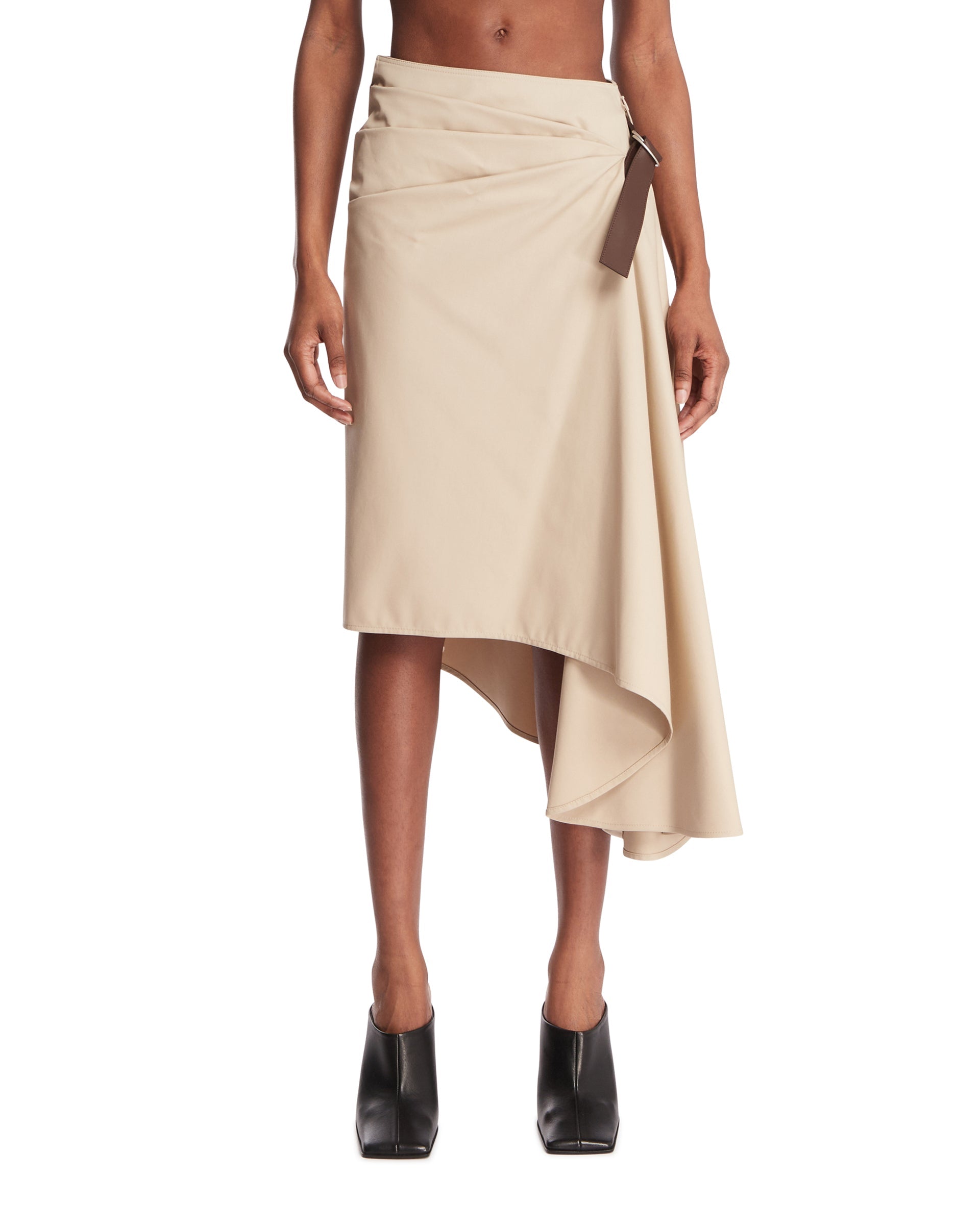 Оригінальна Beige Asymmetric Belted Skirt Loewe – боковий вид