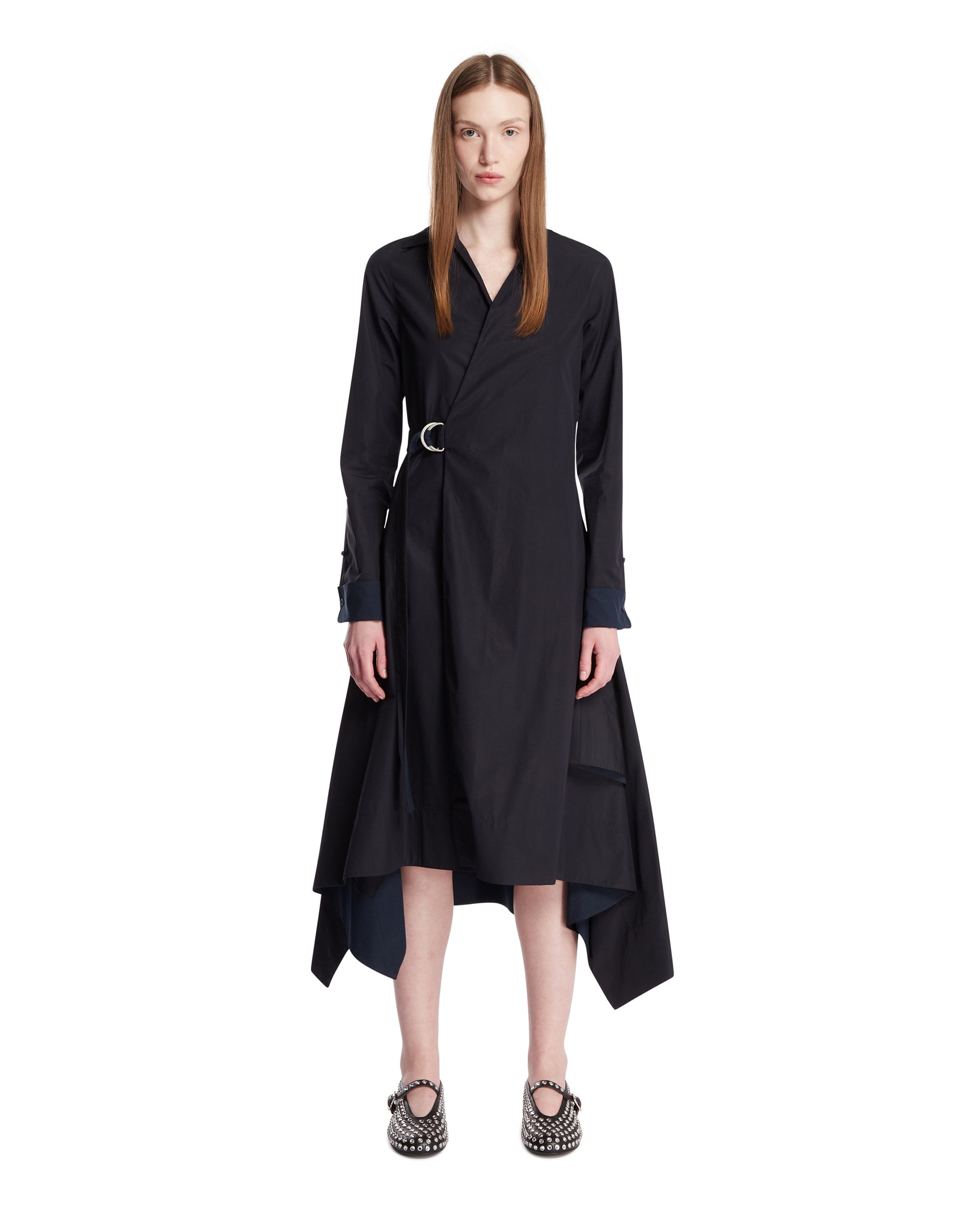 Blue Draped Cotton Dress Loewe оригінал – Купити в Україні – боковий вид