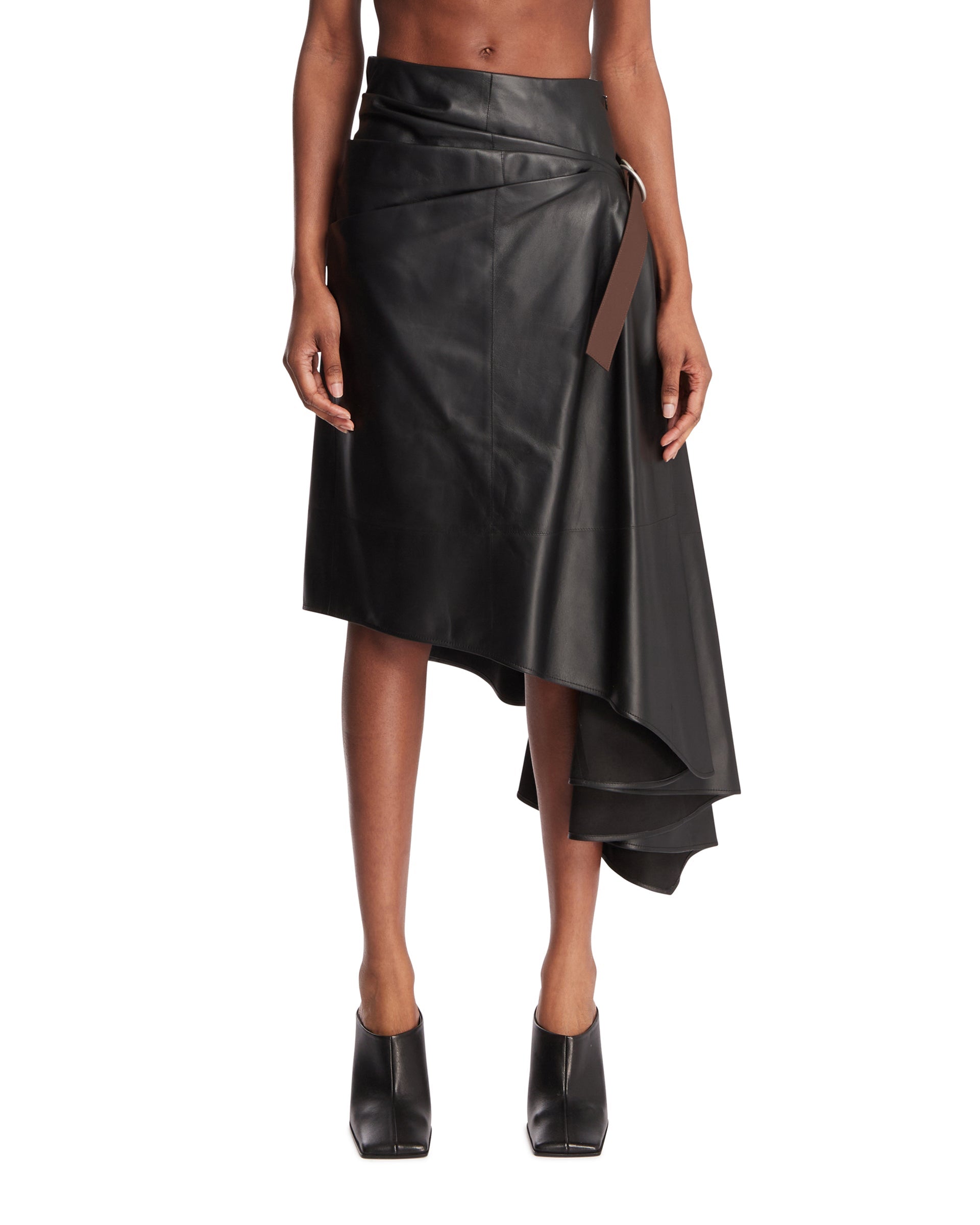 Black Asymmetric Belted Skirt Loewe оригінал – Купити в Україні – боковий вид