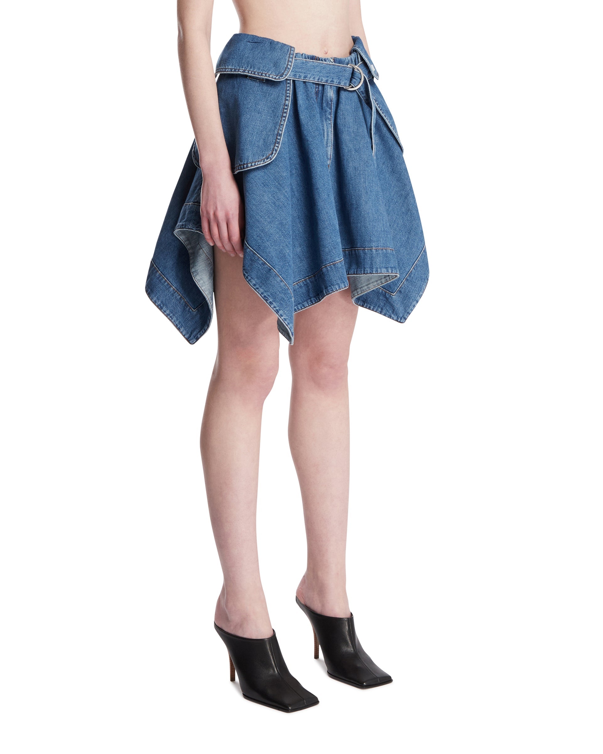 Blue Denim Cargo Mini Skirt Loewe – Гарантія оригінальності – вид ззаду