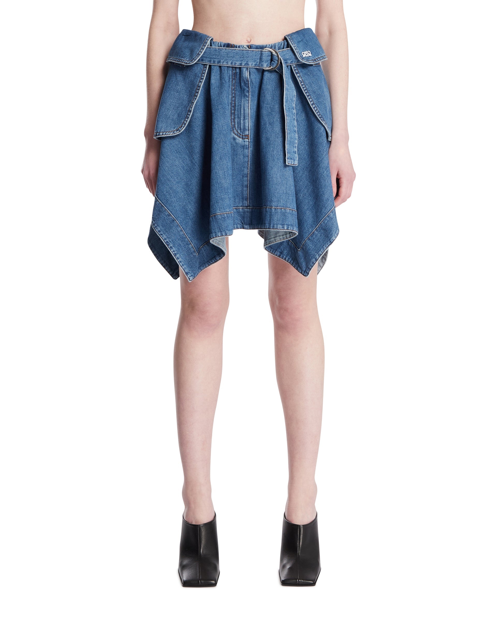 Blue Denim Cargo Mini Skirt Loewe – Гарантія оригінальності – боковий вид