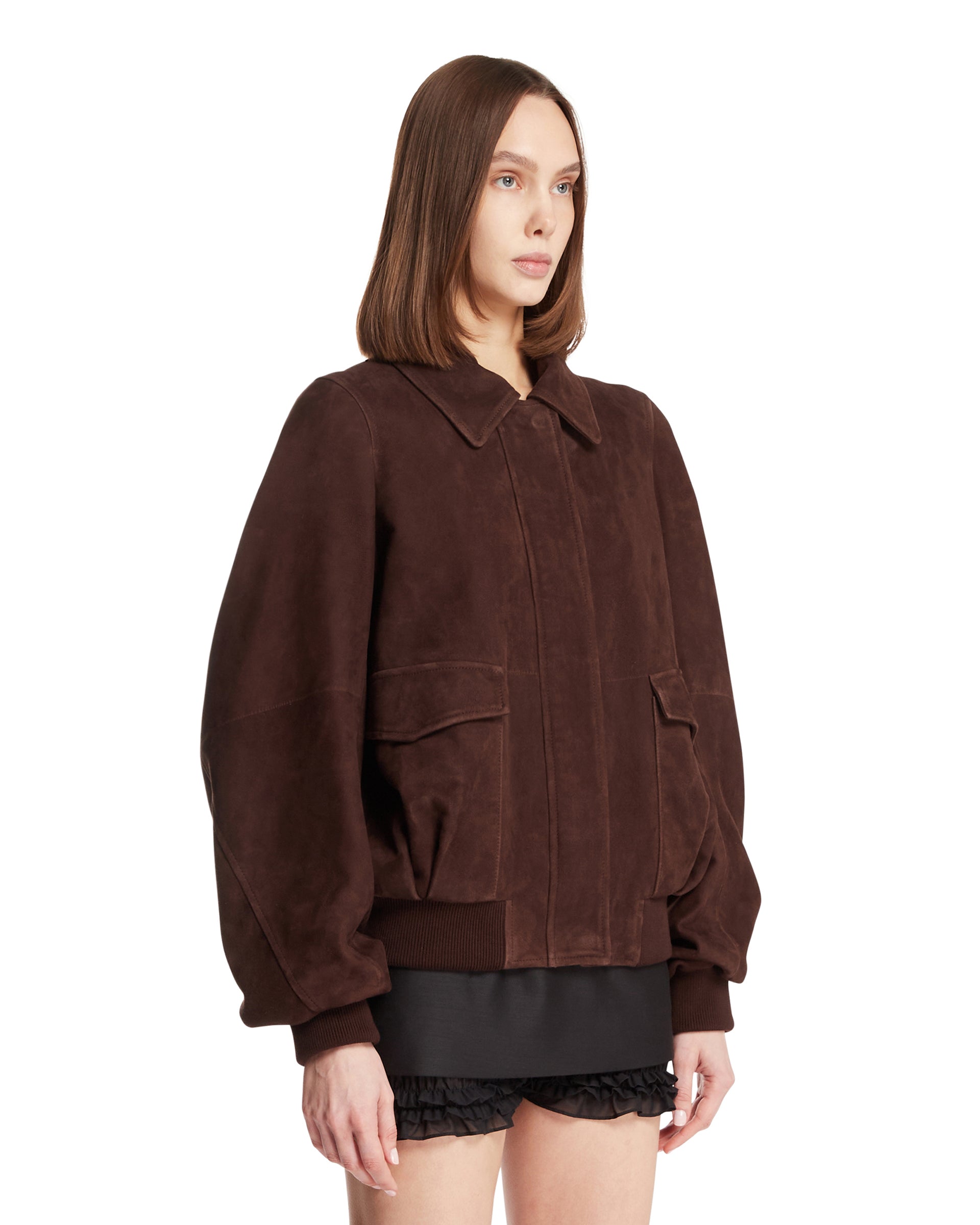 Brown Suede Jacket Loewe – Гарантія оригінальності – вид ззаду