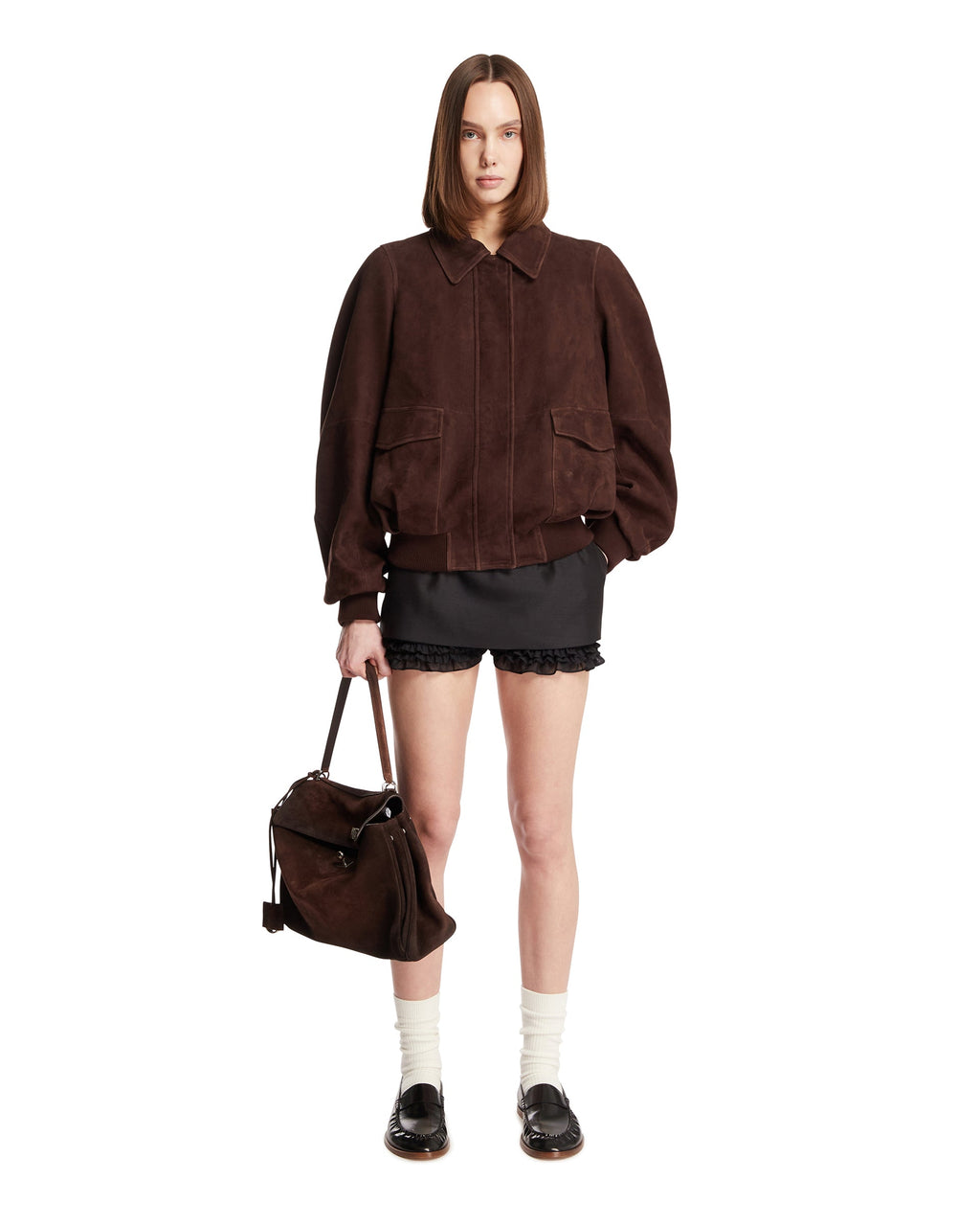 Brown Suede Jacket Loewe – Гарантія оригінальності – детальний вид