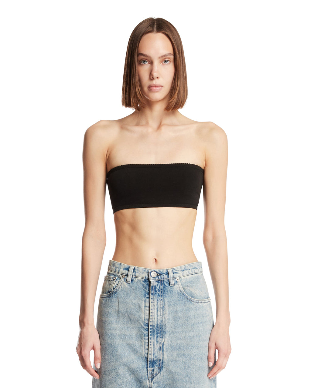 Black Strapless Bandeau Top Maison margiela – Гарантія оригінальності – боковий вид