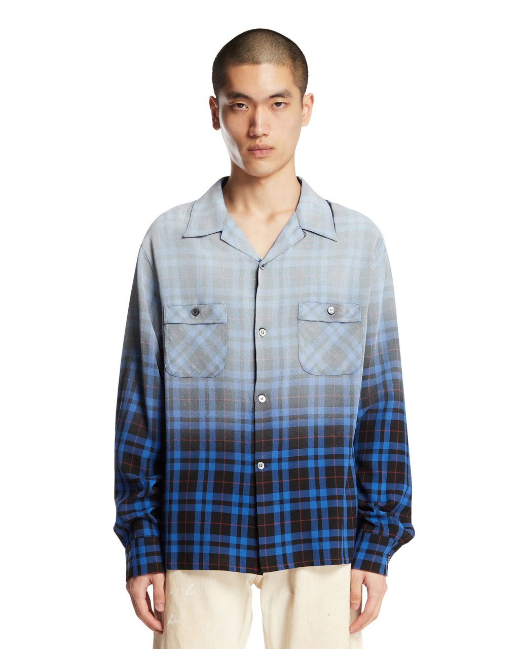 Blue Faded Check Shirt Maison margiela оригінал – Купити в Україні – боковий вид
