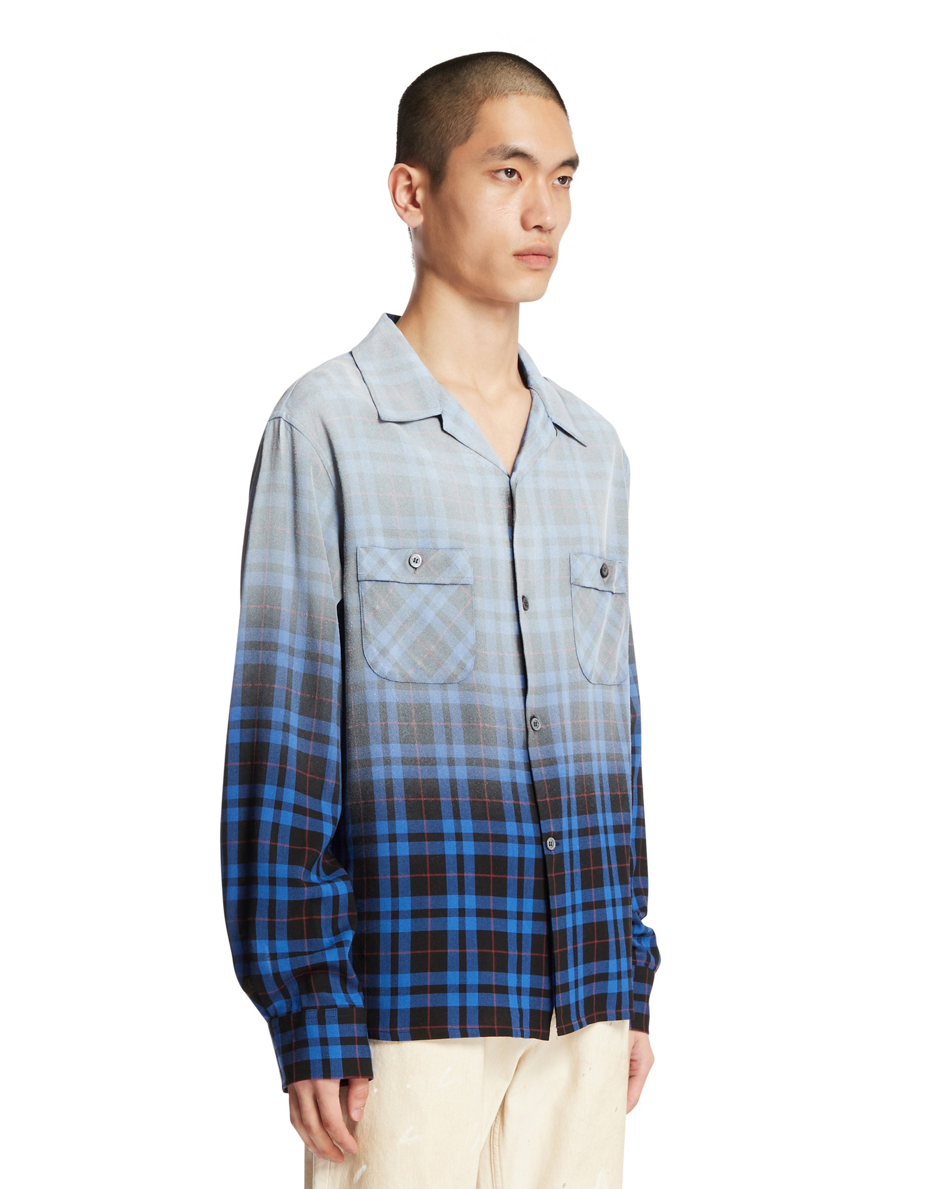 Blue Faded Check Shirt Maison margiela оригінал – Купити в Україні – вид ззаду