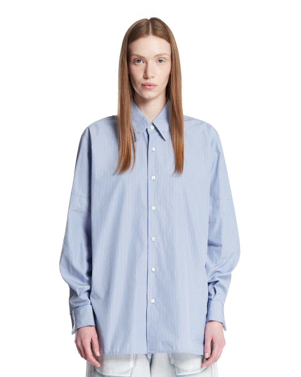 Blue Striped Cotton Shirt Maison margiela оригінал – Купити в Україні – боковий вид