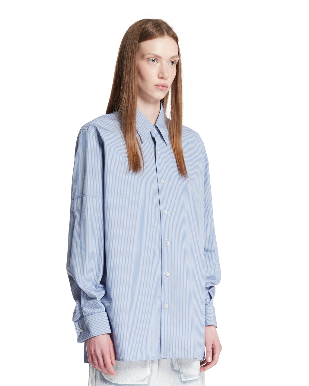 Blue Striped Cotton Shirt Maison margiela оригінал – Купити в Україні – вид ззаду