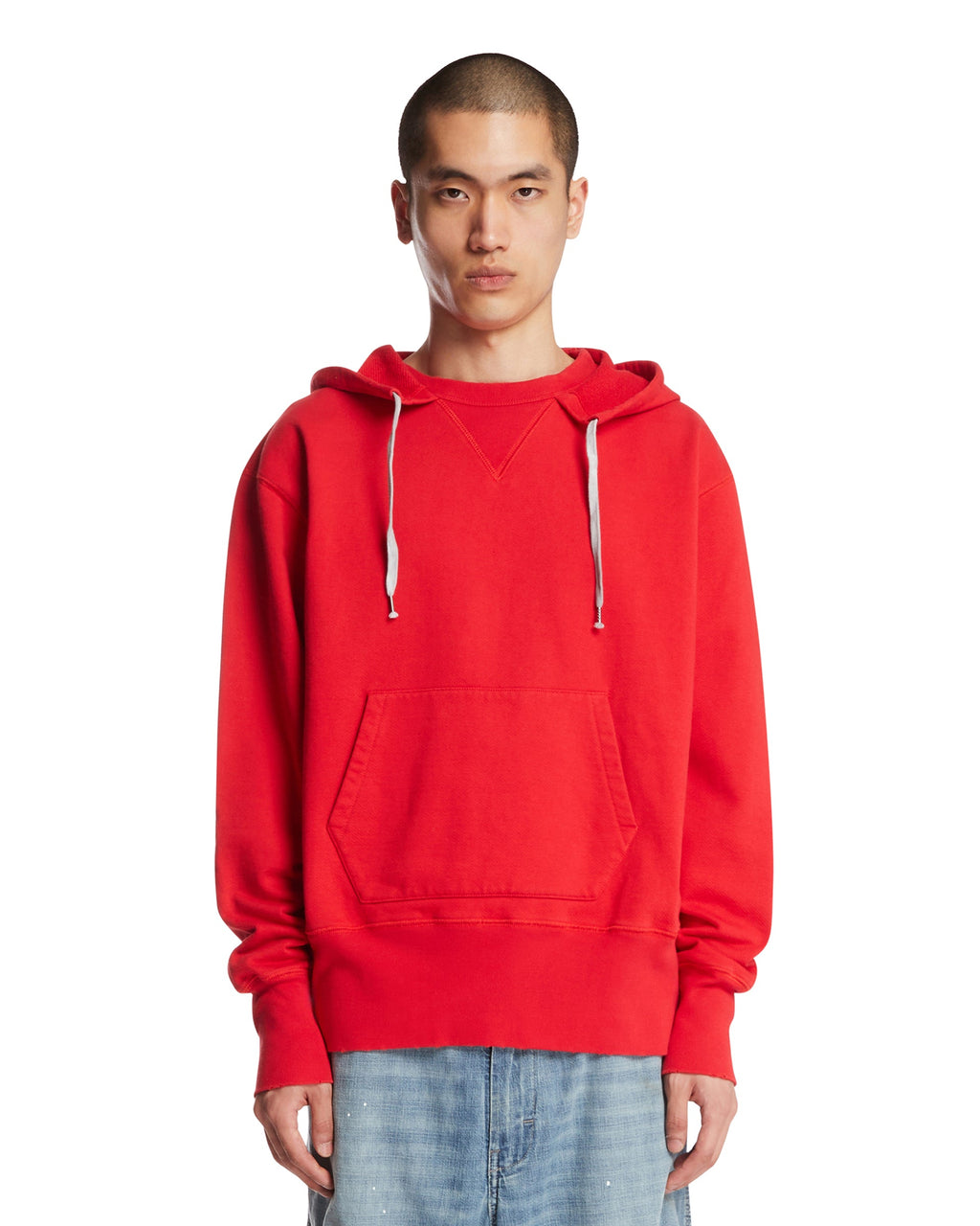 Оригінальна Red Cotton Hoodie Maison margiela – боковий вид