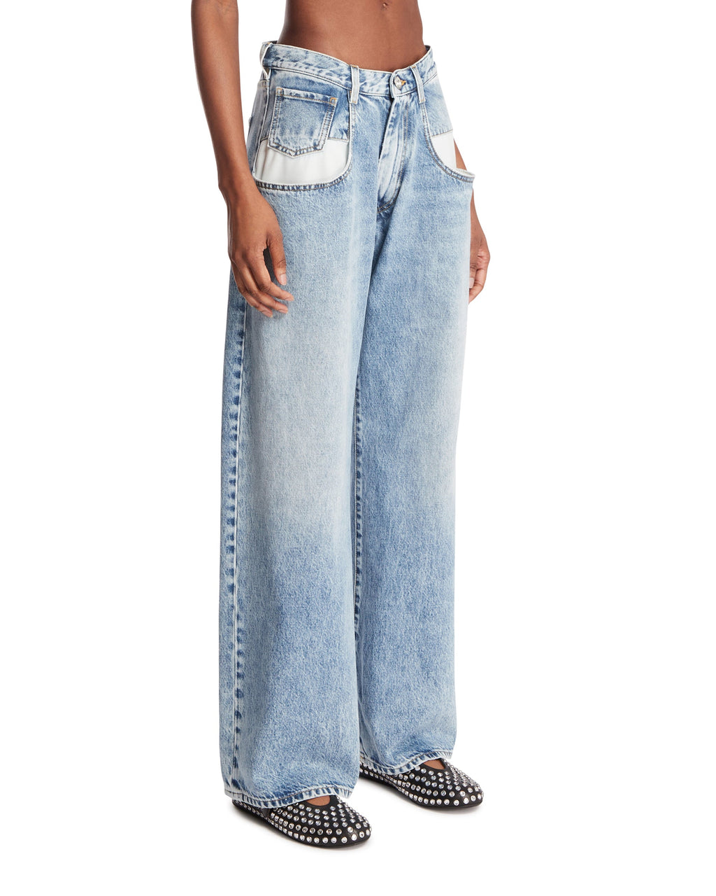 Blue Straight-Leg Jeans With Contrasting Pockets Maison margiela – Гарантія оригінальності – вид ззаду