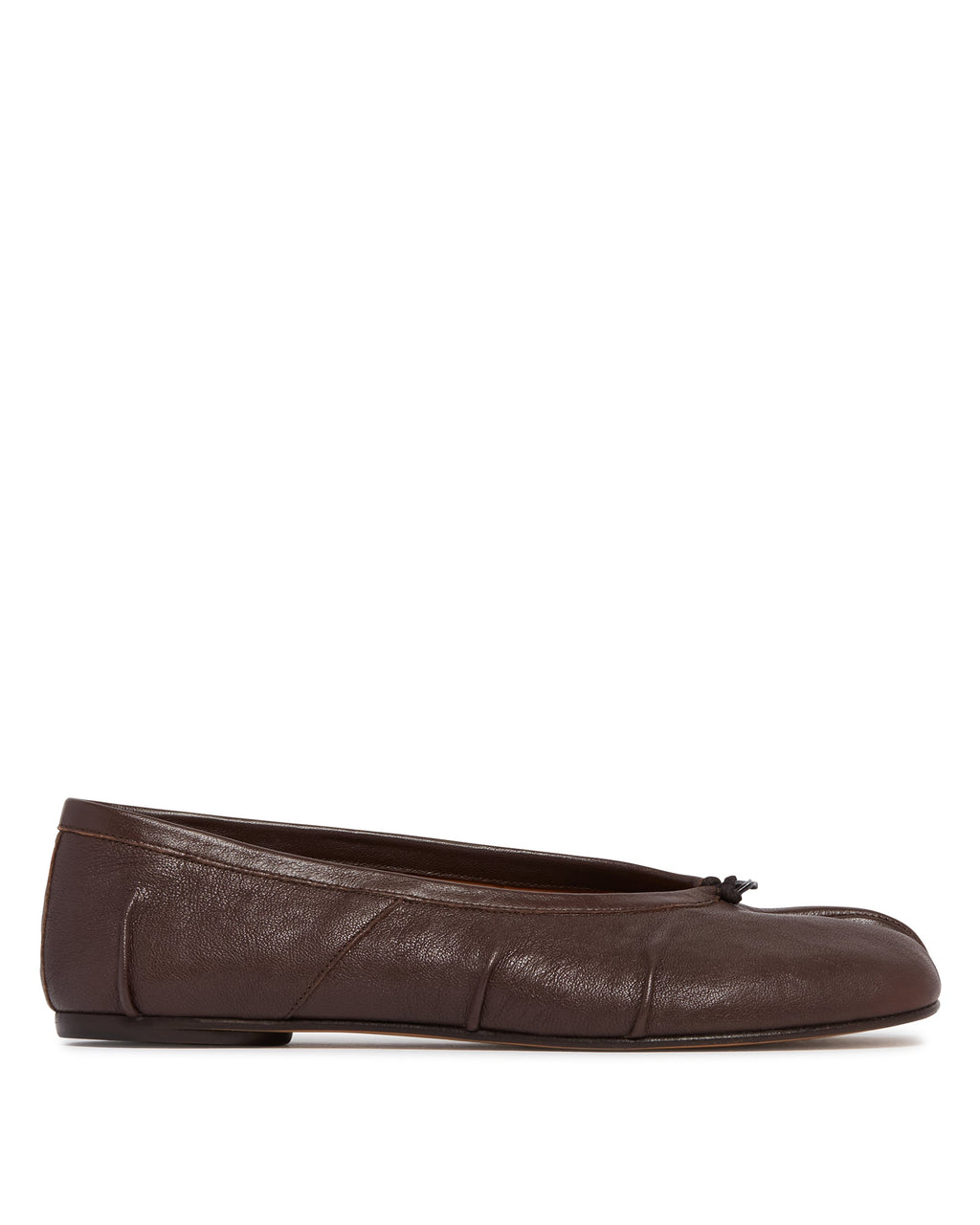Оригінальна Brown Leather Tabi Ballet Flats Maison margiela – боковий вид