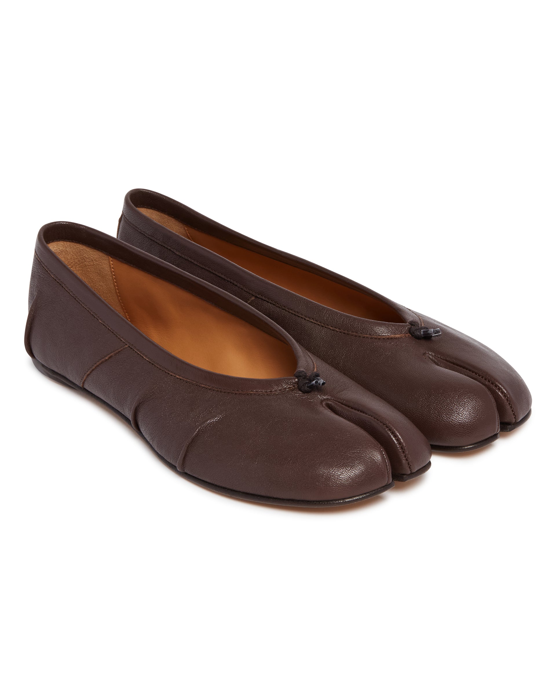 Оригінальна Brown Leather Tabi Ballet Flats Maison margiela – детальний вид