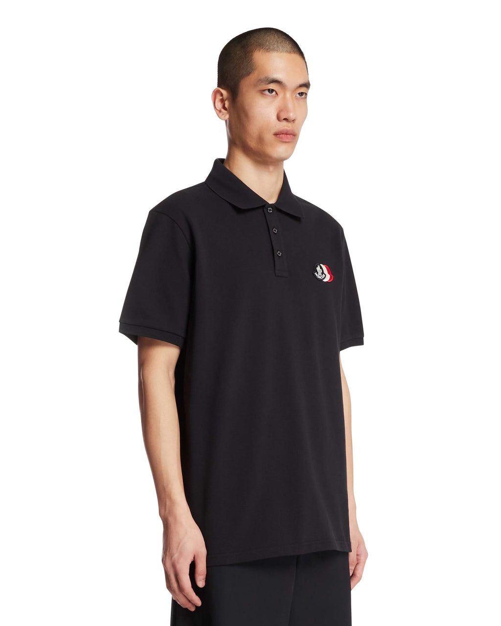 Оригінальна Blue Triple Patch Polo Shirt Moncler – вид ззаду