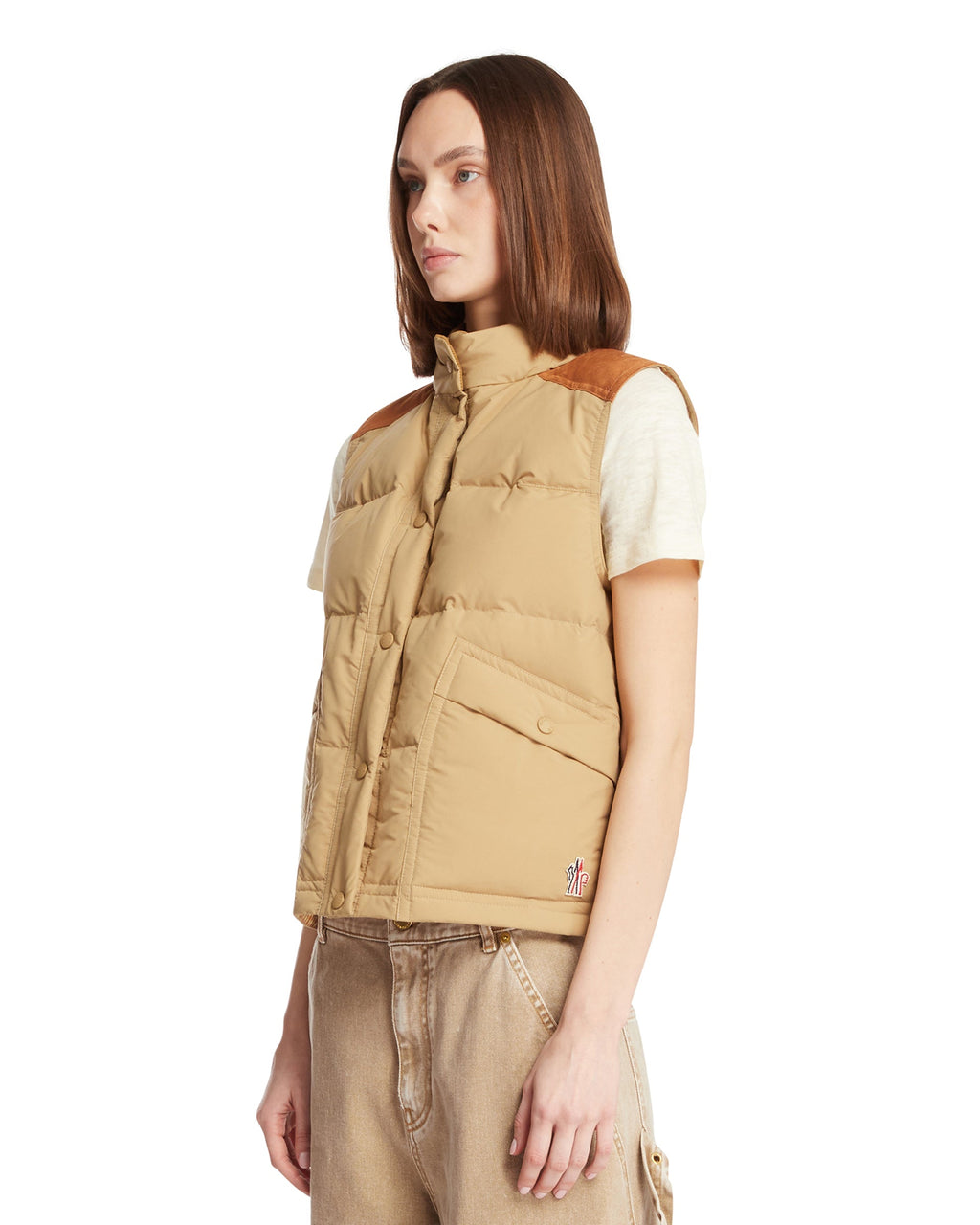 Оригінальна Beige Padded Gilet Moncler – вид ззаду