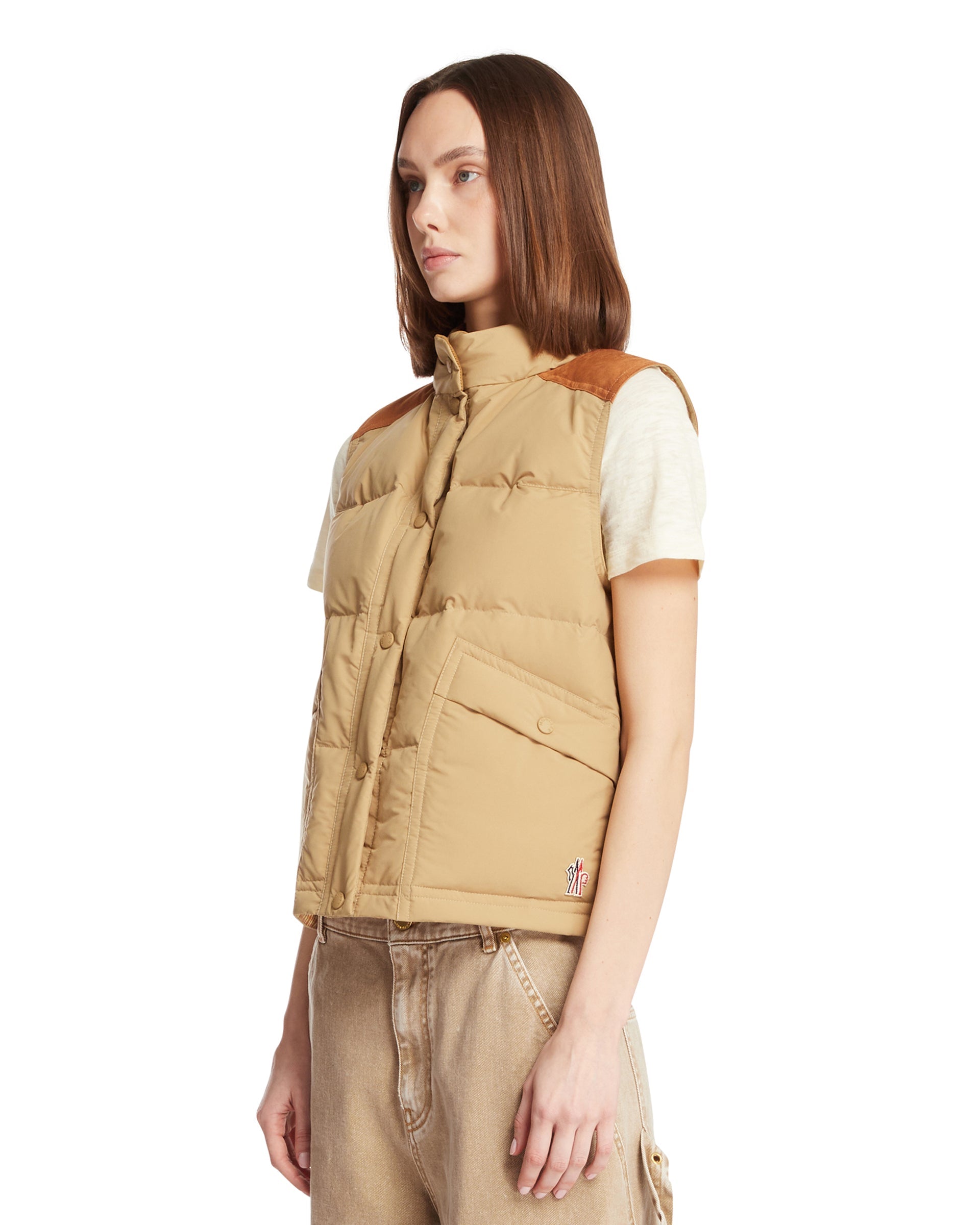 Оригінальна Beige Padded Gilet Moncler – вид ззаду