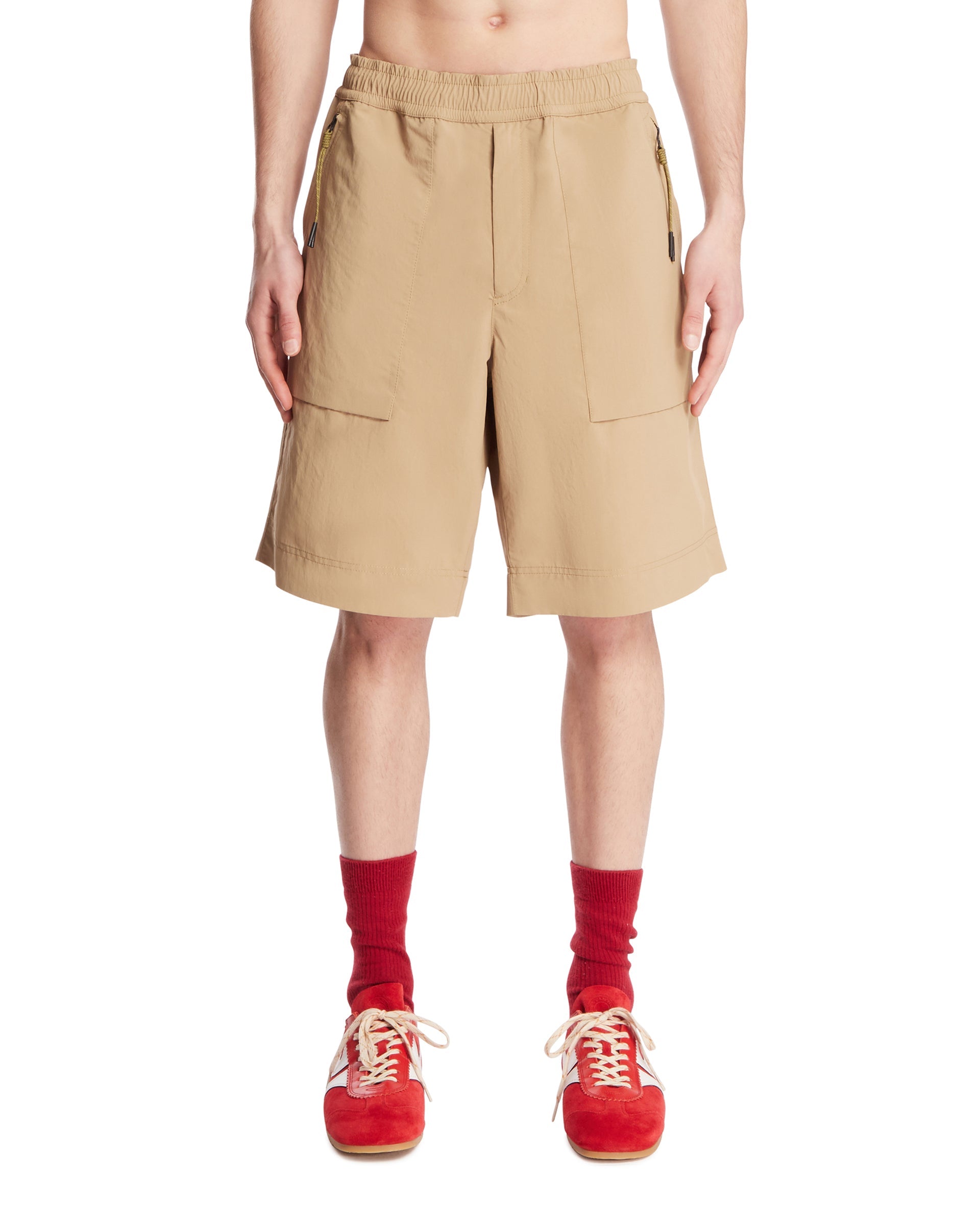 Оригінальна Beige Froisse Shorts Moncler – боковий вид - MONCLER