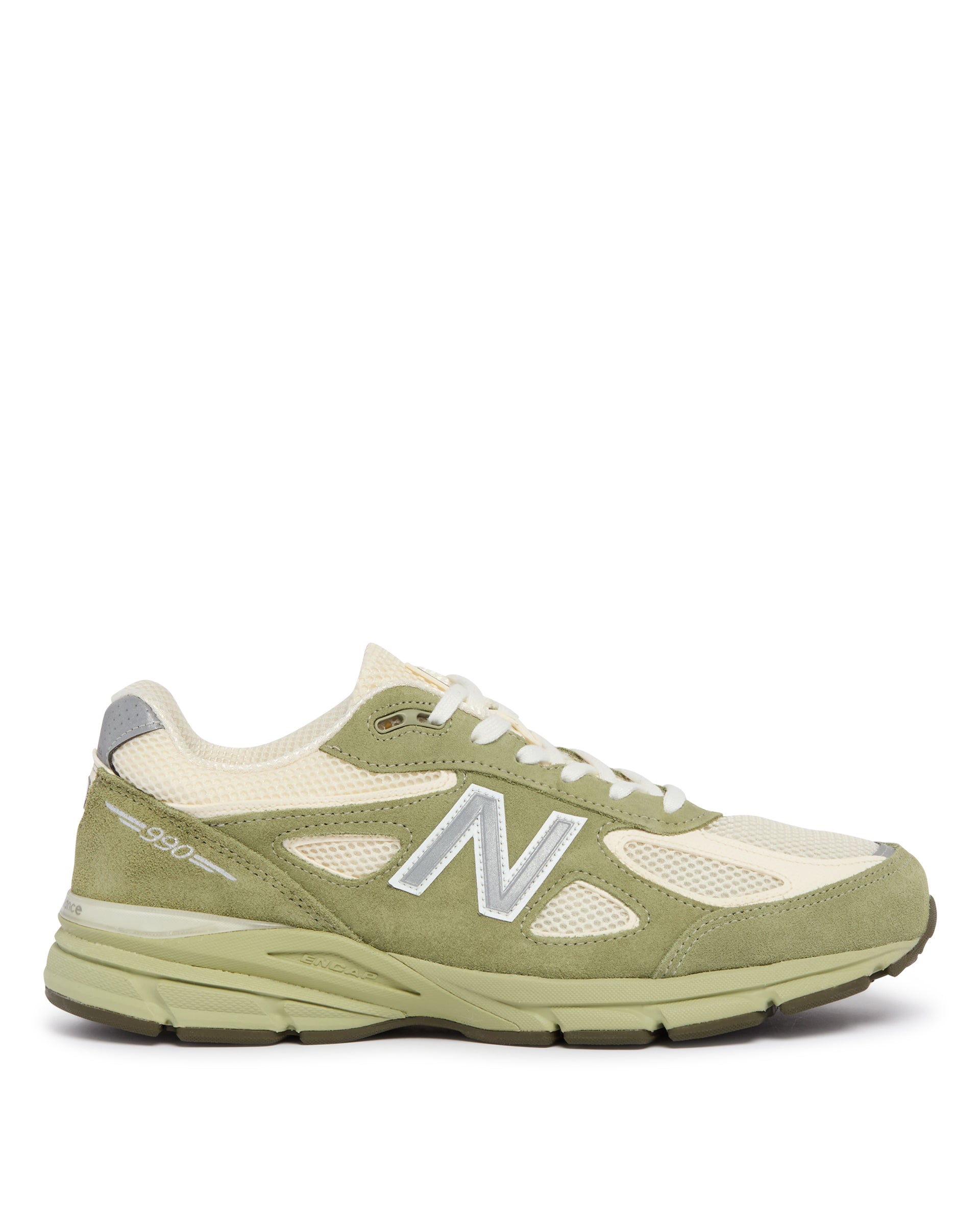 Оригінальна White And Green Made In Usa 990v4 Sneakers New balance – боковий вид