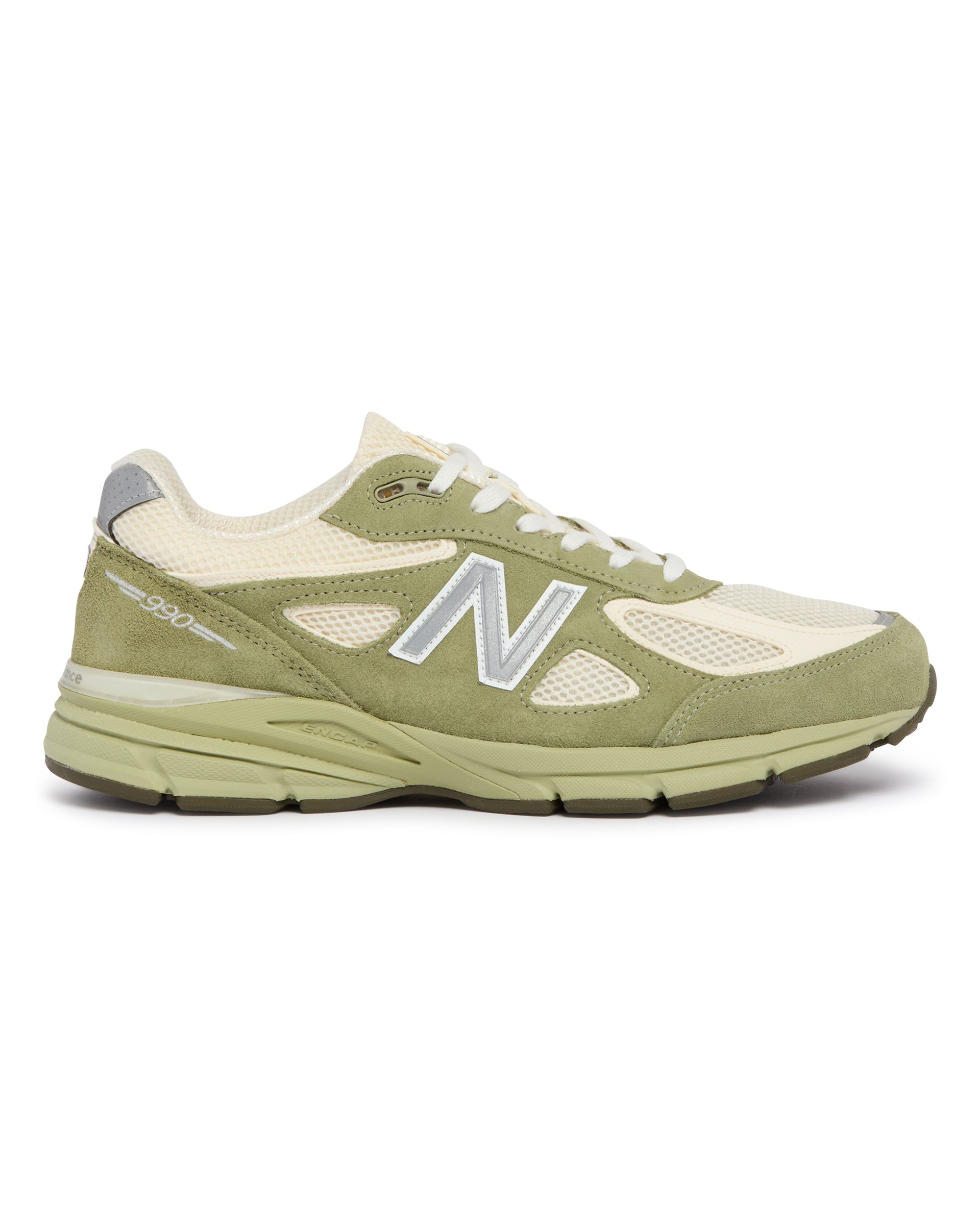 Оригінальна White And Green Made In Usa 990v4 Sneakers New balance – вид ззаду
