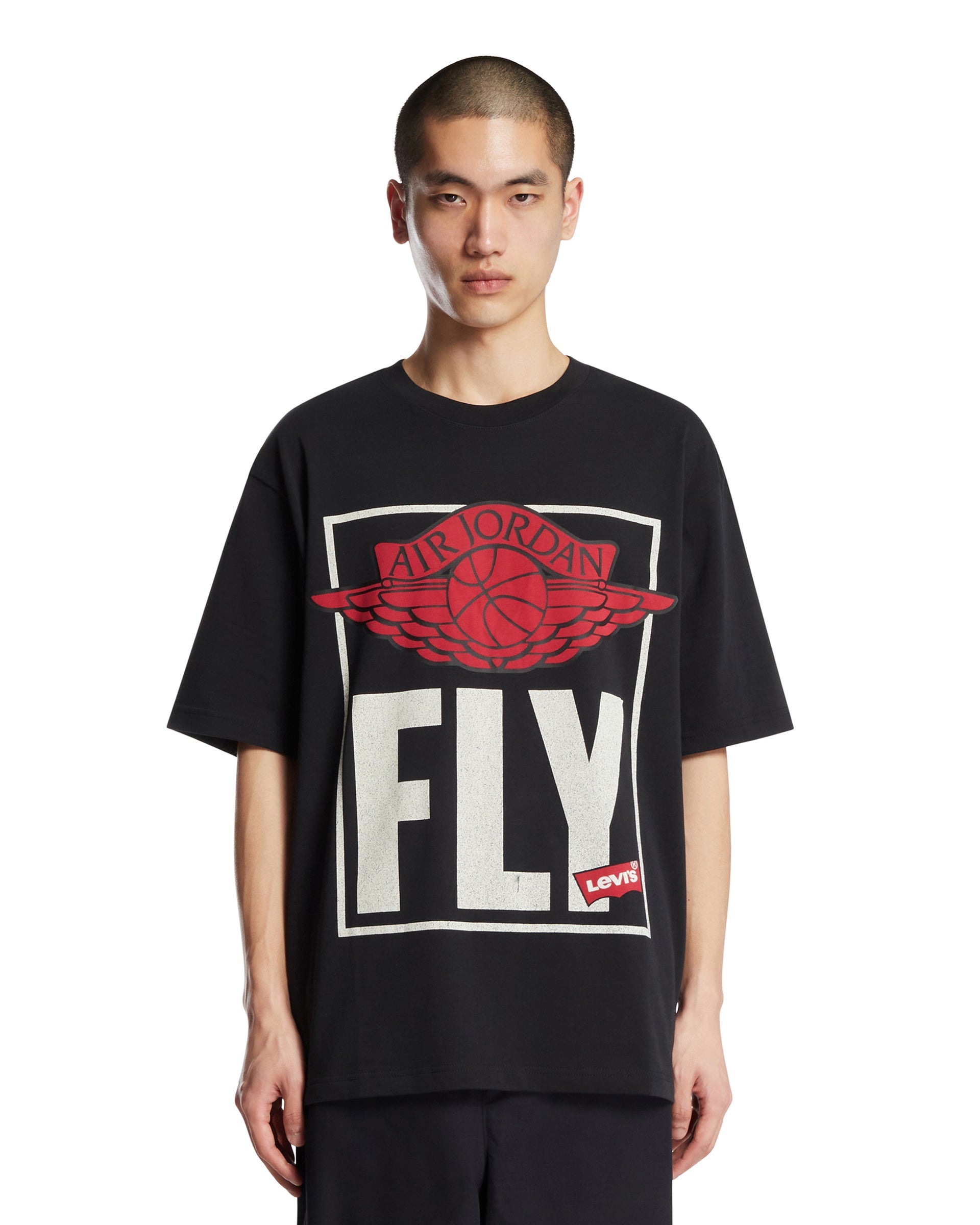 Air Jordan X Levis Black Printed T-Shirt Nike оригінал – Купити в Україні – боковий вид