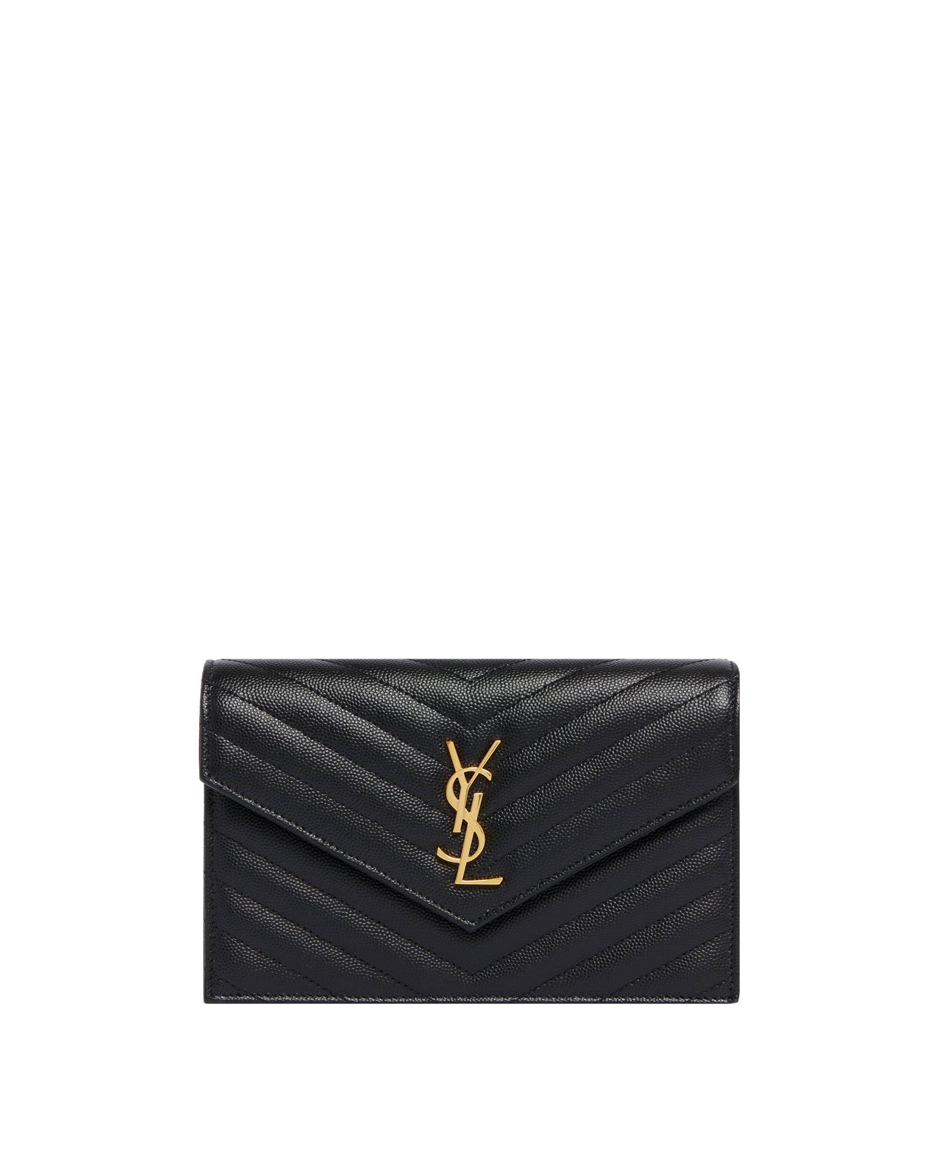 Black Cassandre Envelope Chain Wallet Saint laurent – Гарантія оригінальності – боковий вид