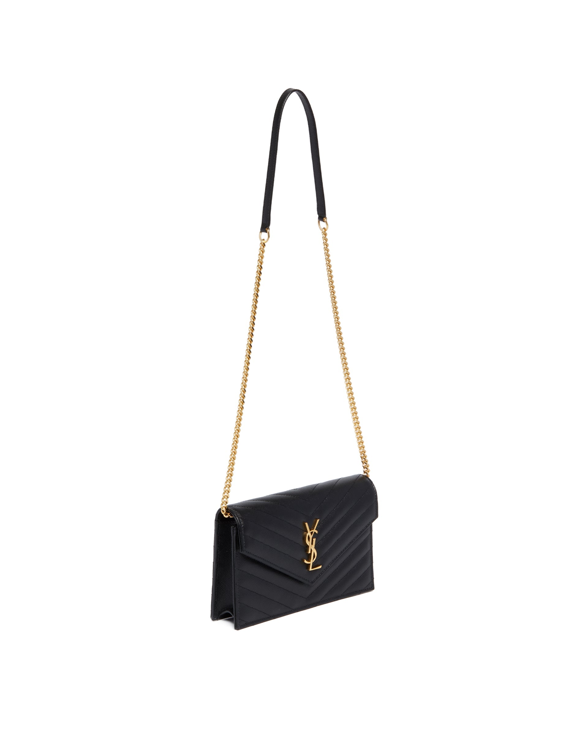 Black Cassandre Envelope Chain Wallet Saint laurent – Гарантія оригінальності – детальний вид
