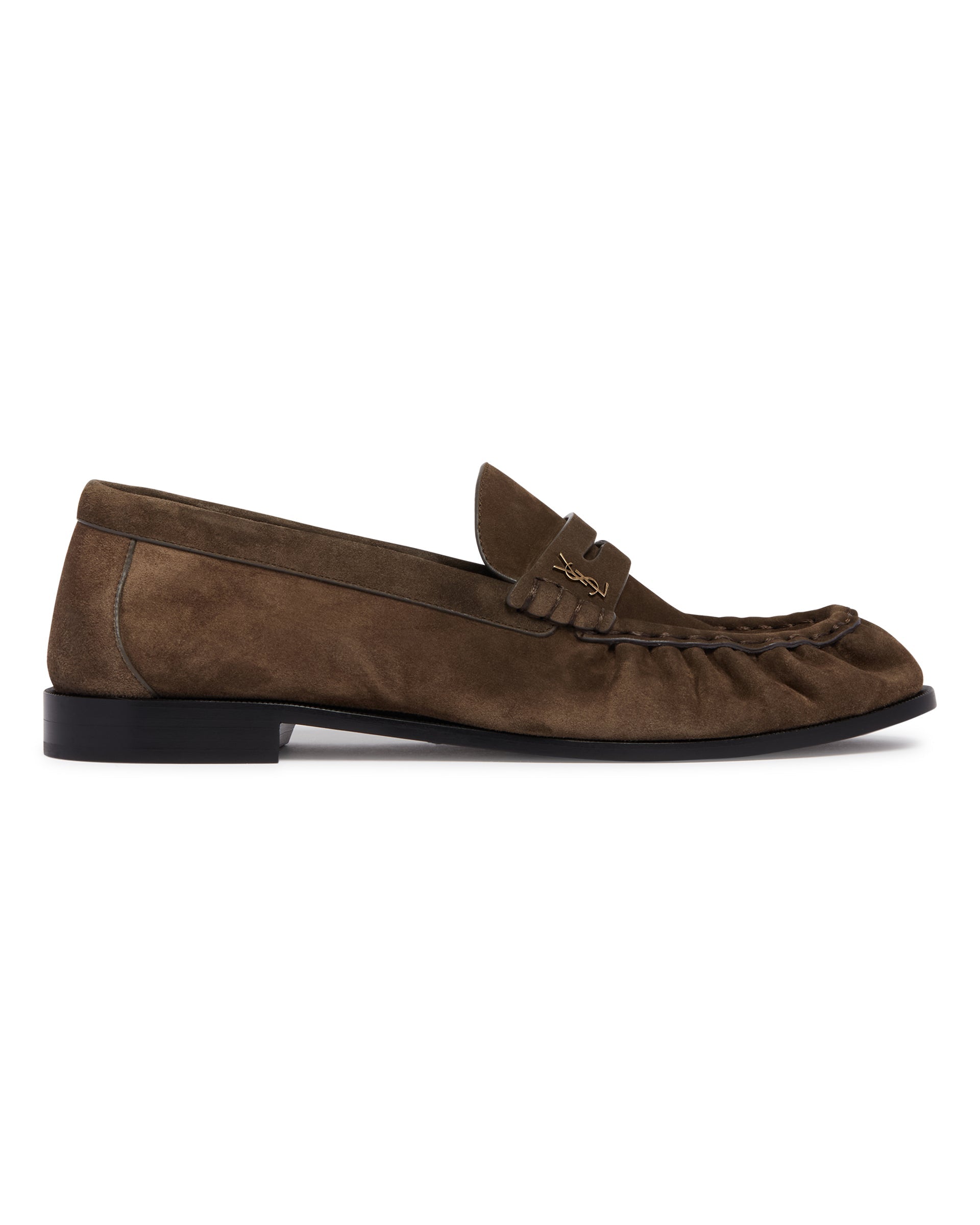 Оригінальна Brown Le Loafer Suede Loafers Saint laurent – вид ззаду
