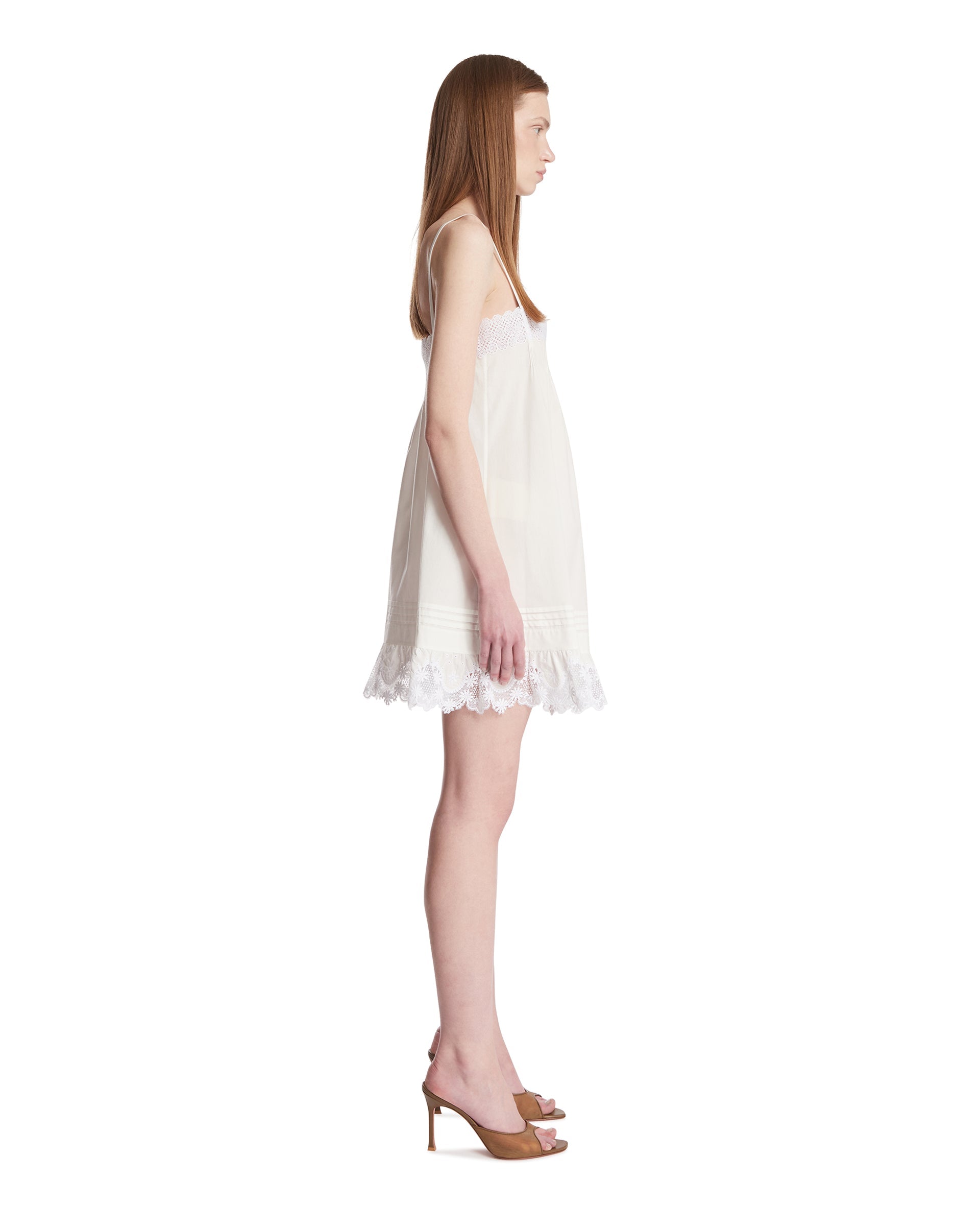 White Cotton And Lace Dress Saint laurent оригінал – Купити в Україні – збільшений вид