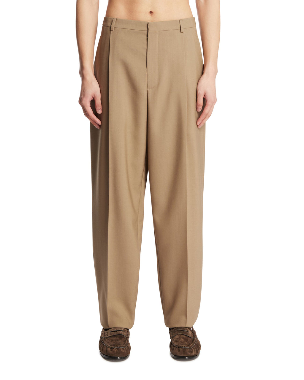Beige Wool And Mohair Pants Saint laurent – Гарантія оригінальності – боковий вид