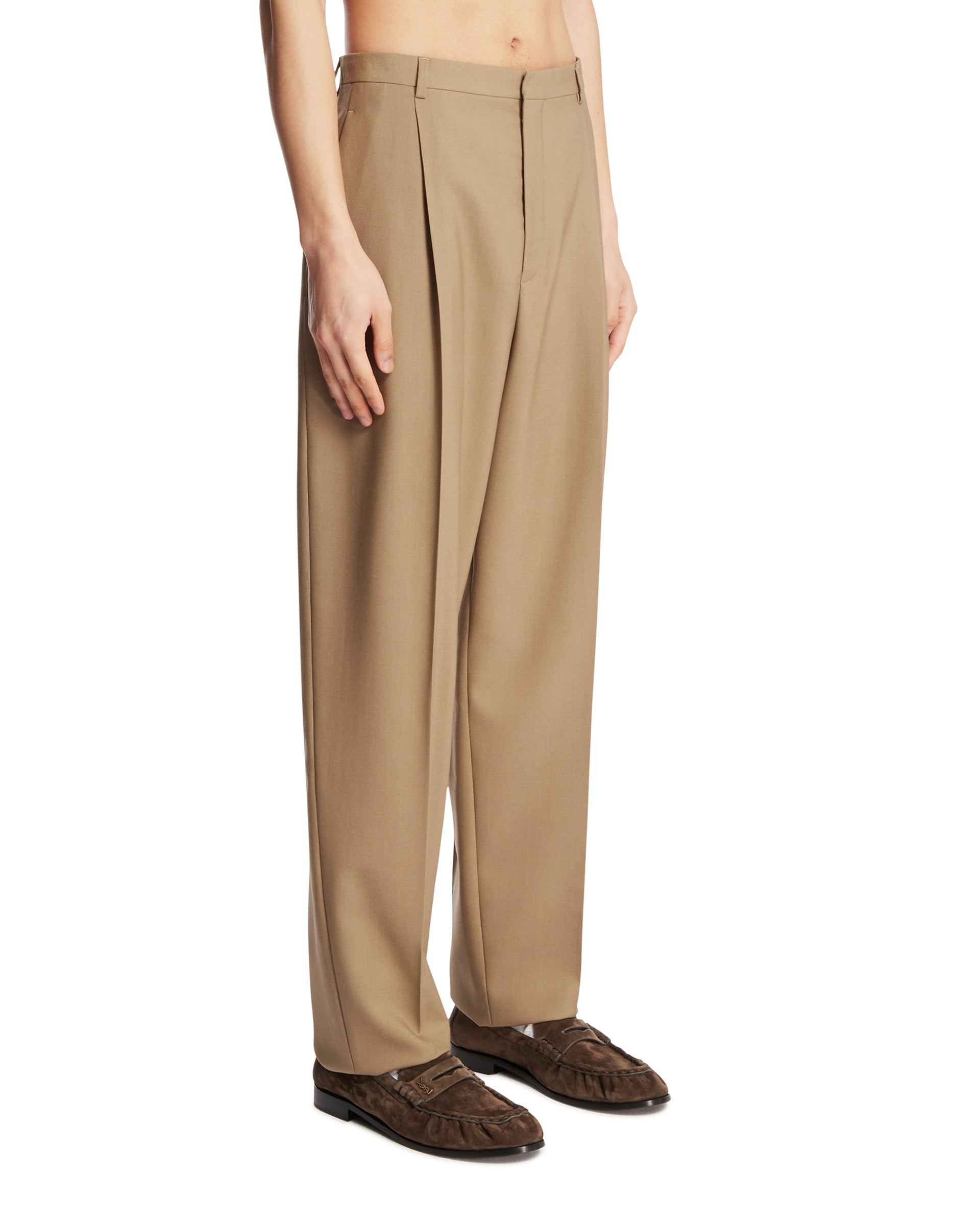 Beige Wool And Mohair Pants Saint laurent – Гарантія оригінальності – вид ззаду