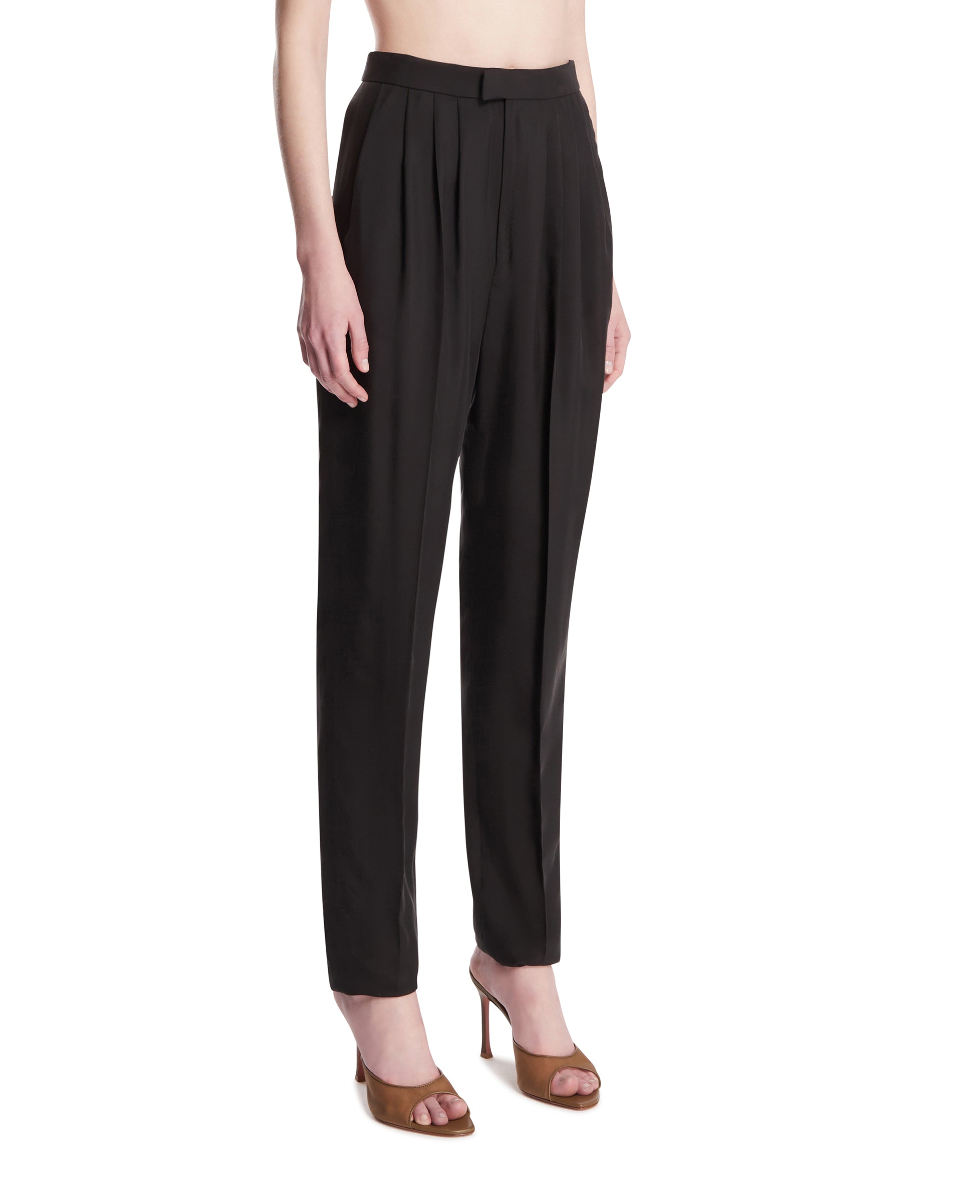 Оригінальна Black Habutai Silk Trousers Saint laurent – вид ззаду