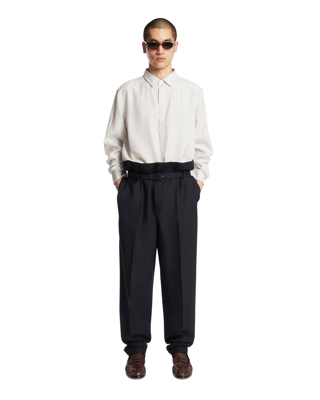 Оригінальна Blue Wool Paperbag Pants Saint laurent – детальний вид
