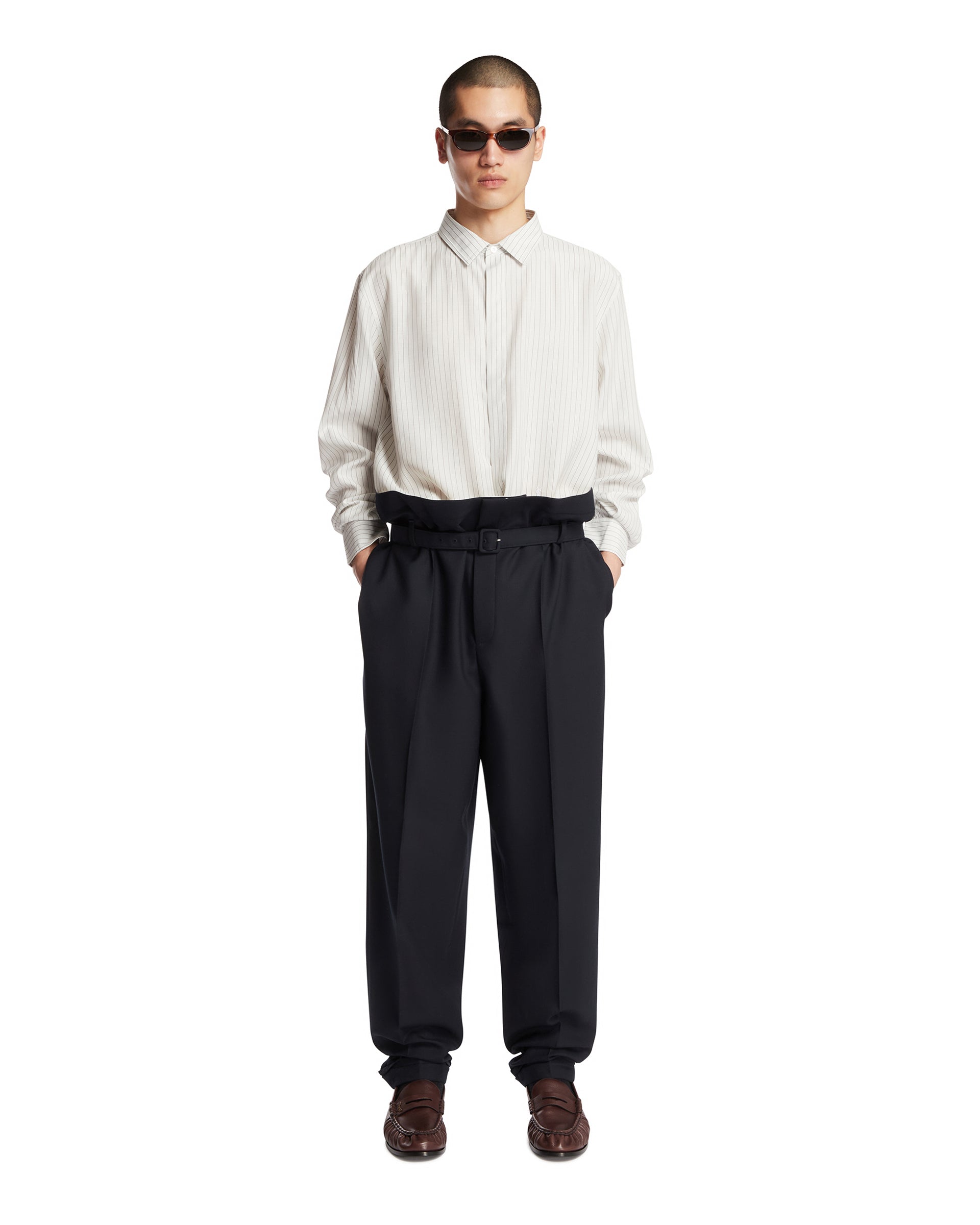 Оригінальна Blue Wool Paperbag Pants Saint laurent – детальний вид