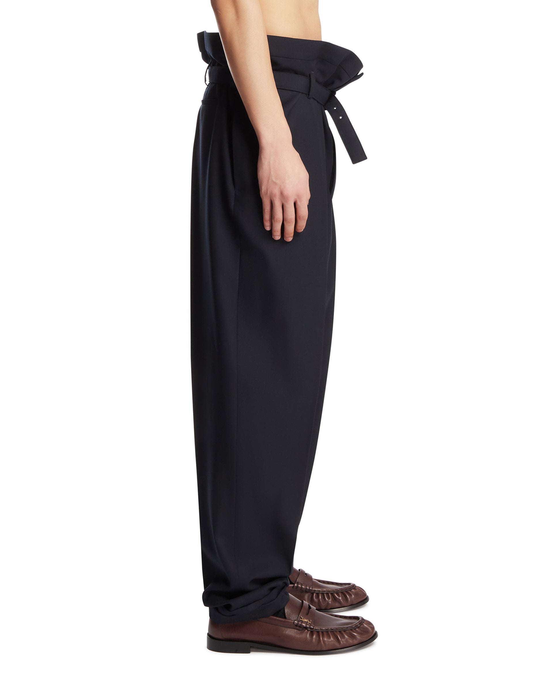 Оригінальна Blue Wool Paperbag Pants Saint laurent – збільшений вид