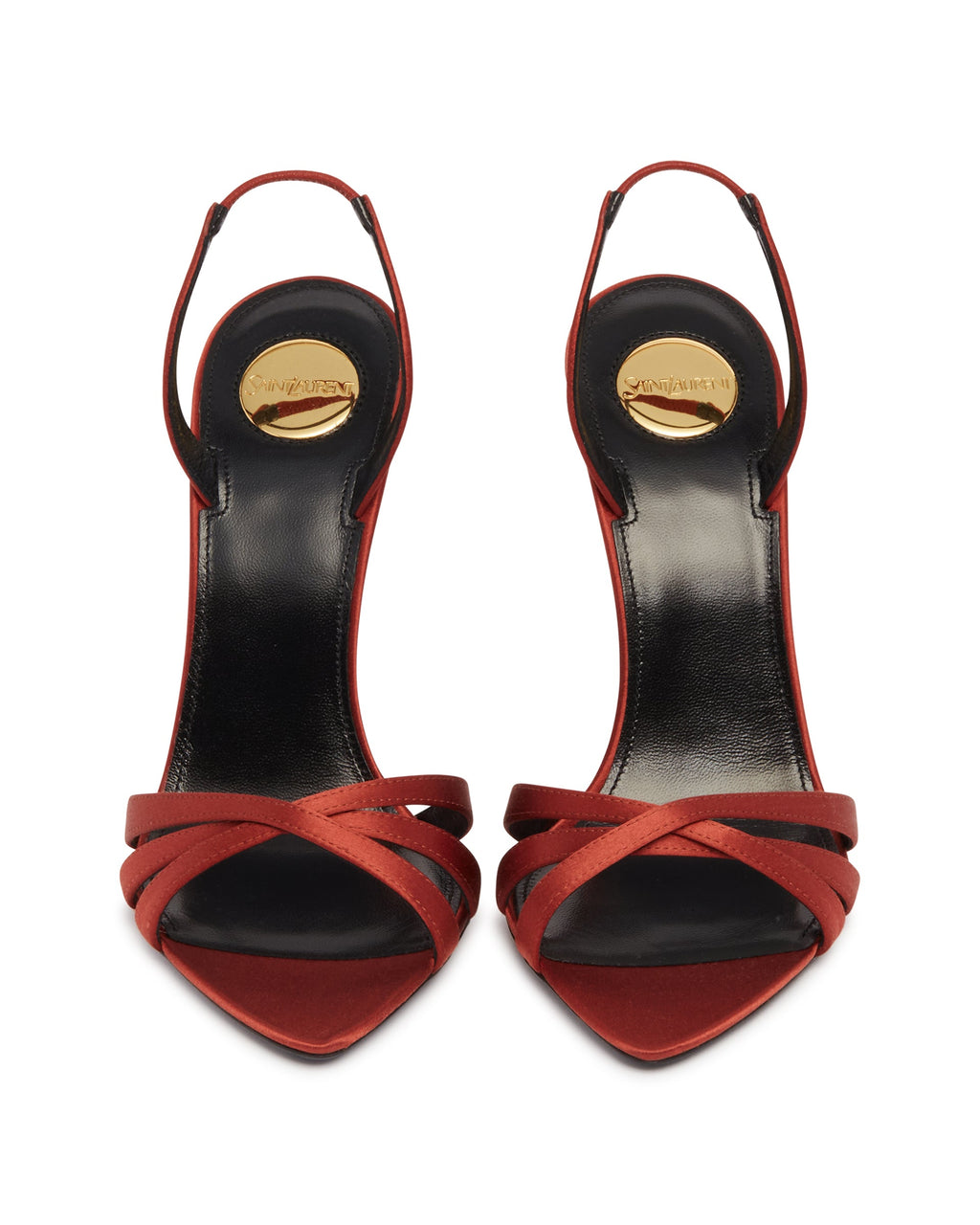 Red Kate Satin Sandals Saint laurent – Гарантія оригінальності – збільшений вид