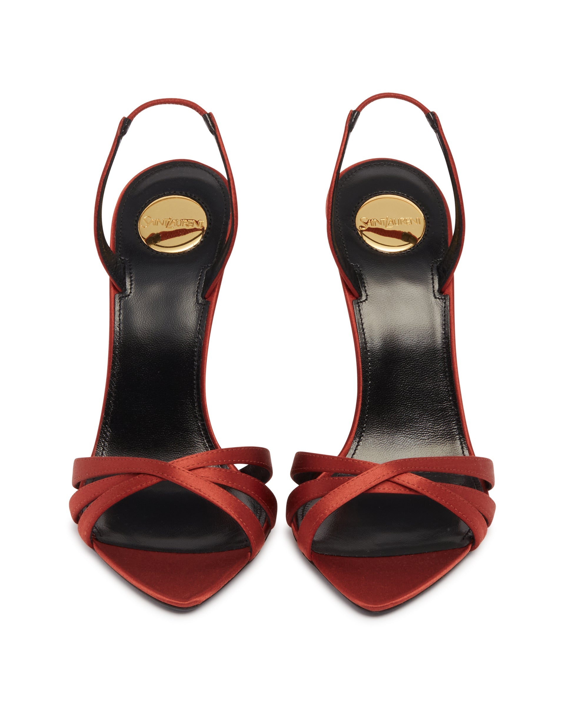Red Kate Satin Sandals Saint laurent – Гарантія оригінальності – збільшений вид