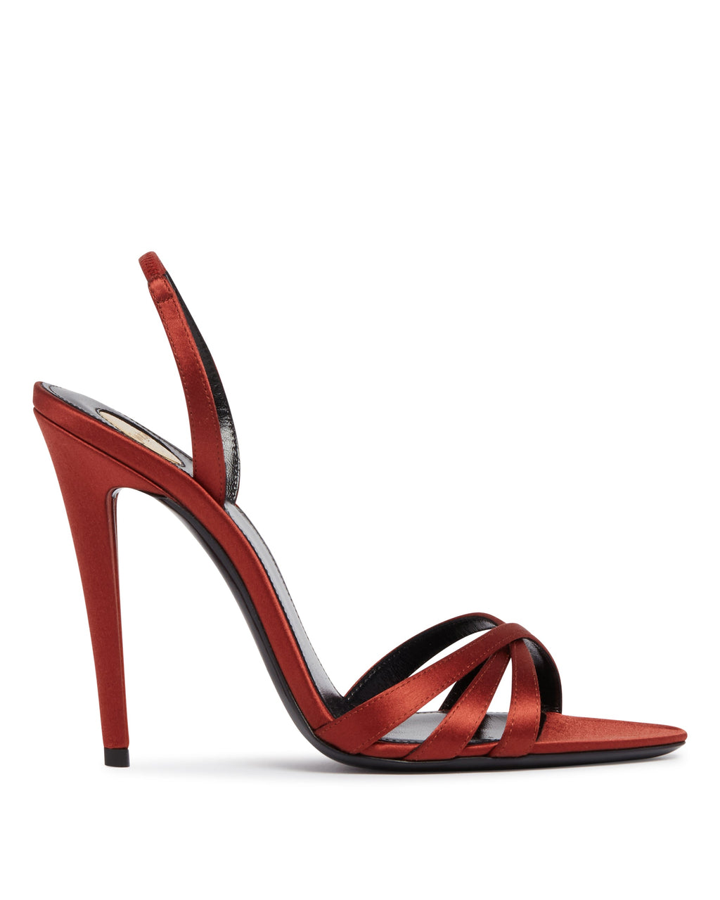 Red Kate Satin Sandals Saint laurent – Гарантія оригінальності – боковий вид