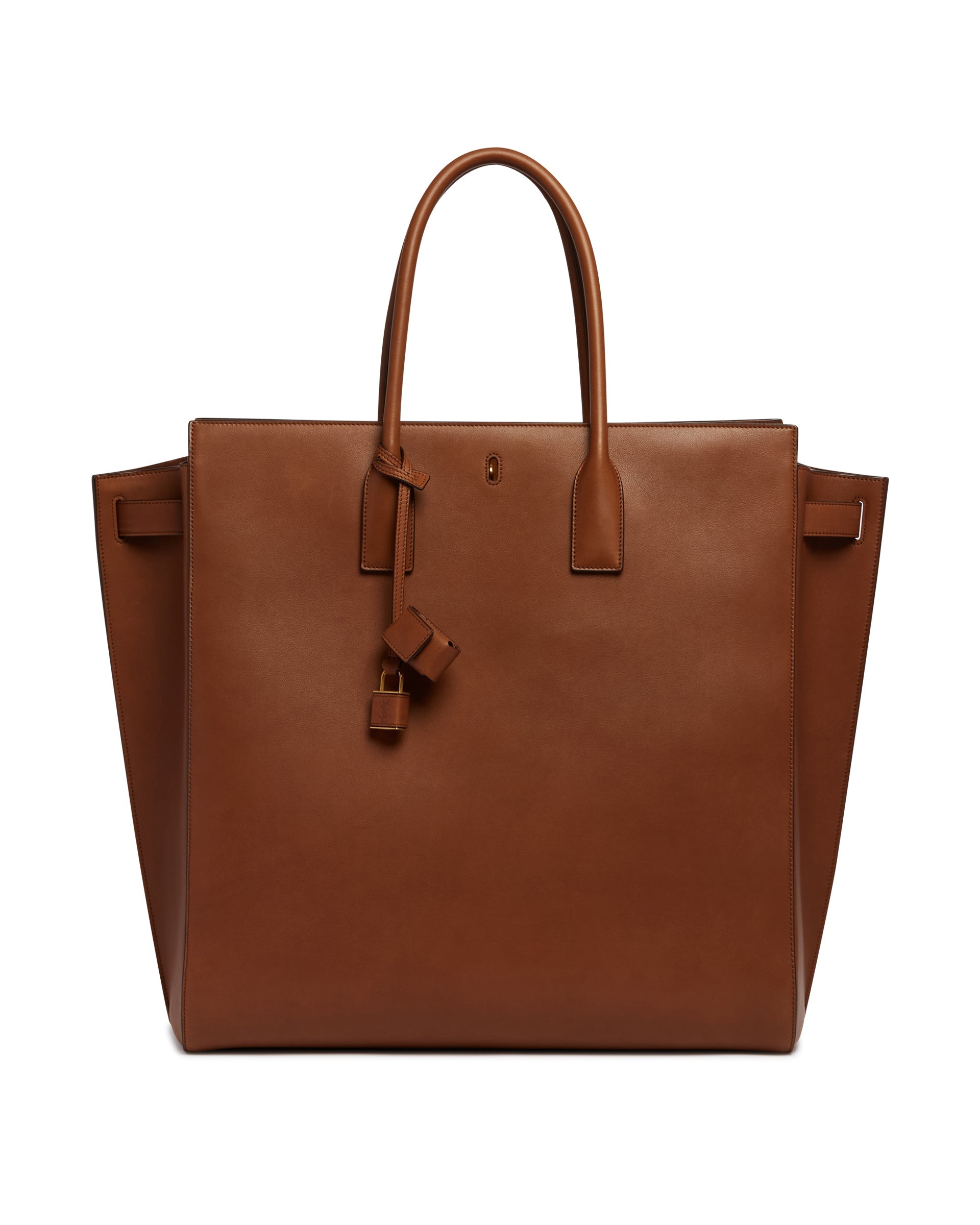 Brown Large Sac De Jour Leather Bag Saint laurent оригінал – Купити в Україні – боковий вид