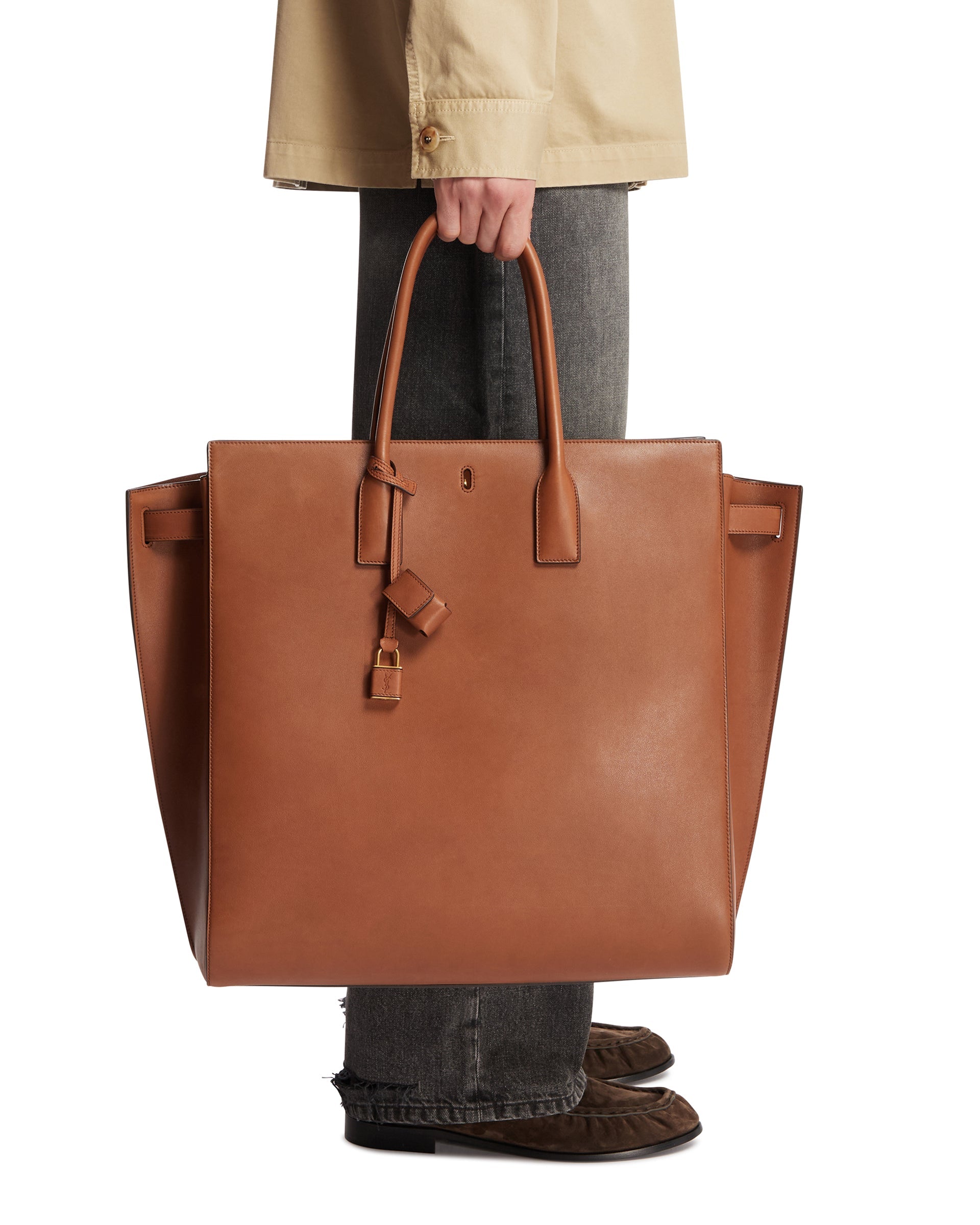 Brown Large Sac De Jour Leather Bag Saint laurent оригінал – Купити в Україні – детальний вид