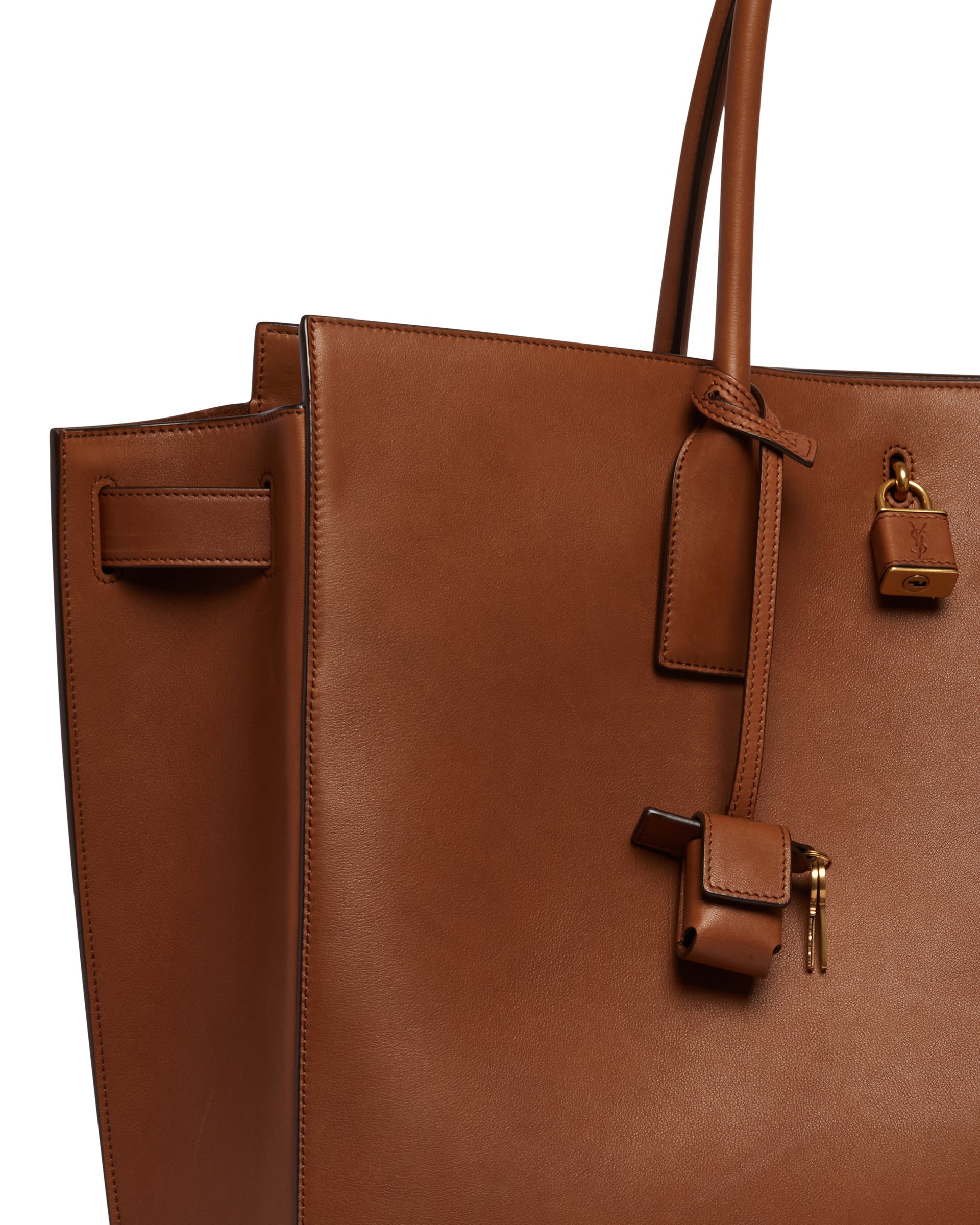 Brown Large Sac De Jour Leather Bag Saint laurent оригінал – Купити в Україні – збільшений вид