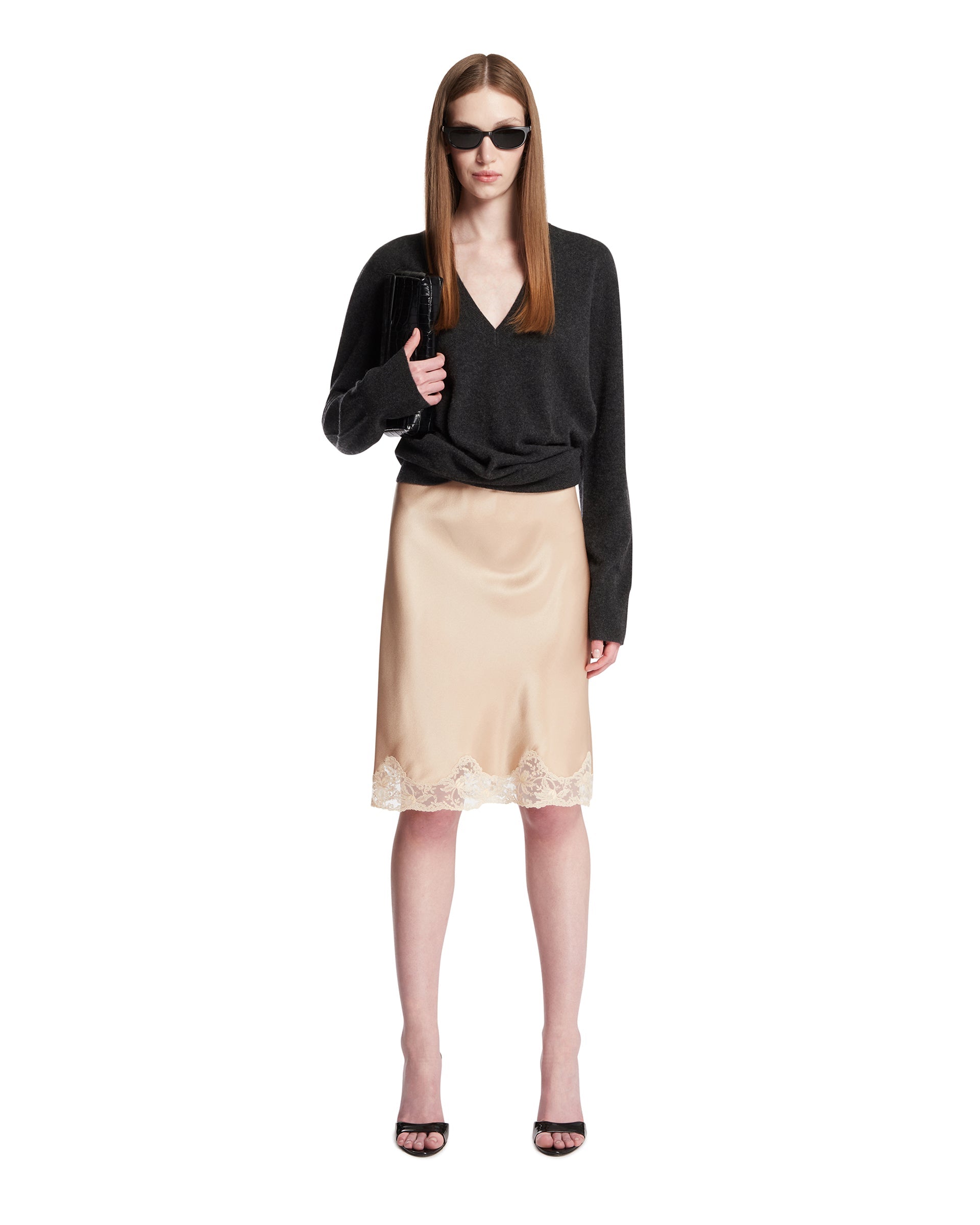 Оригінальна Beige Silk Skirt Saint laurent – детальний вид